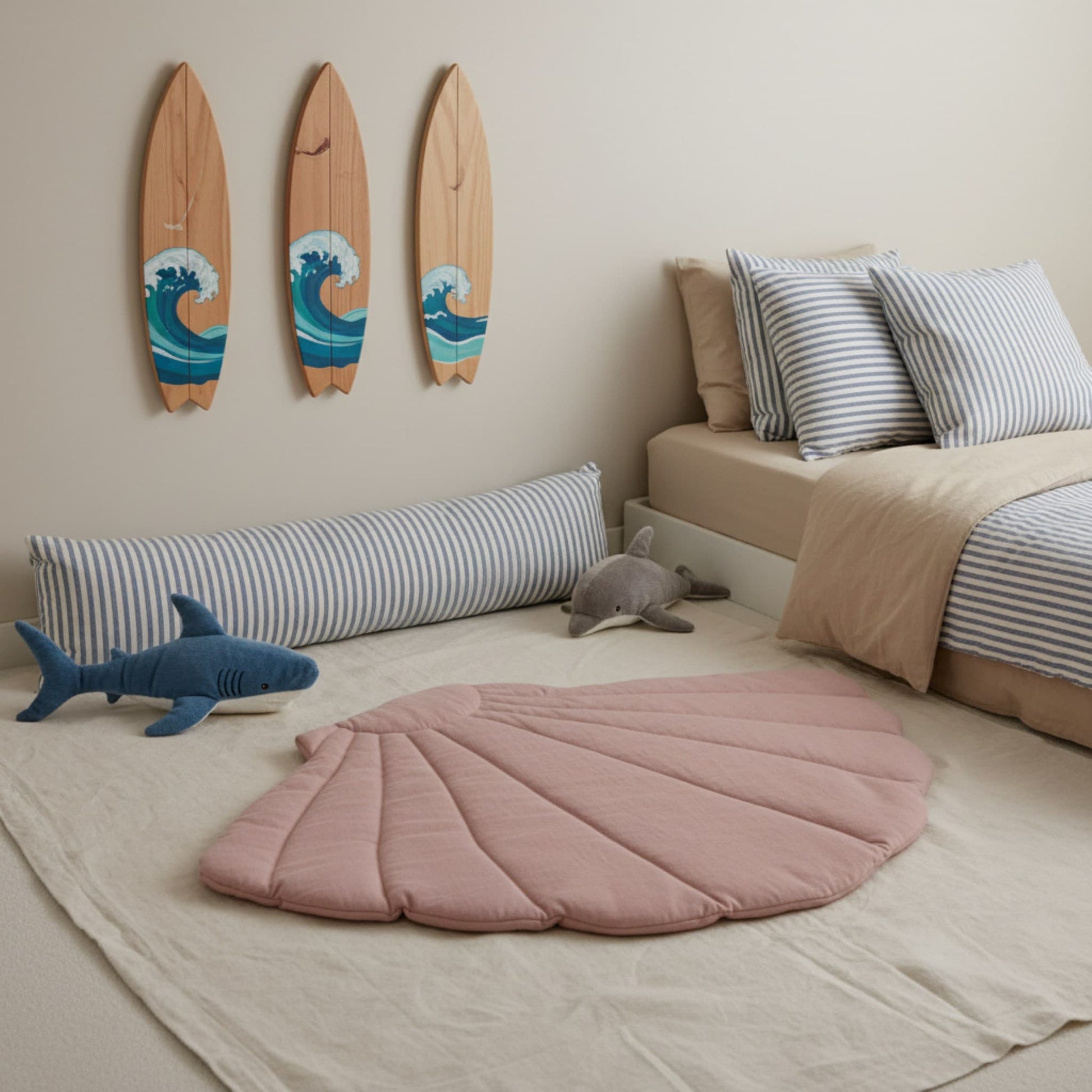 Shell Linen Play Mat, Baby Play Mat