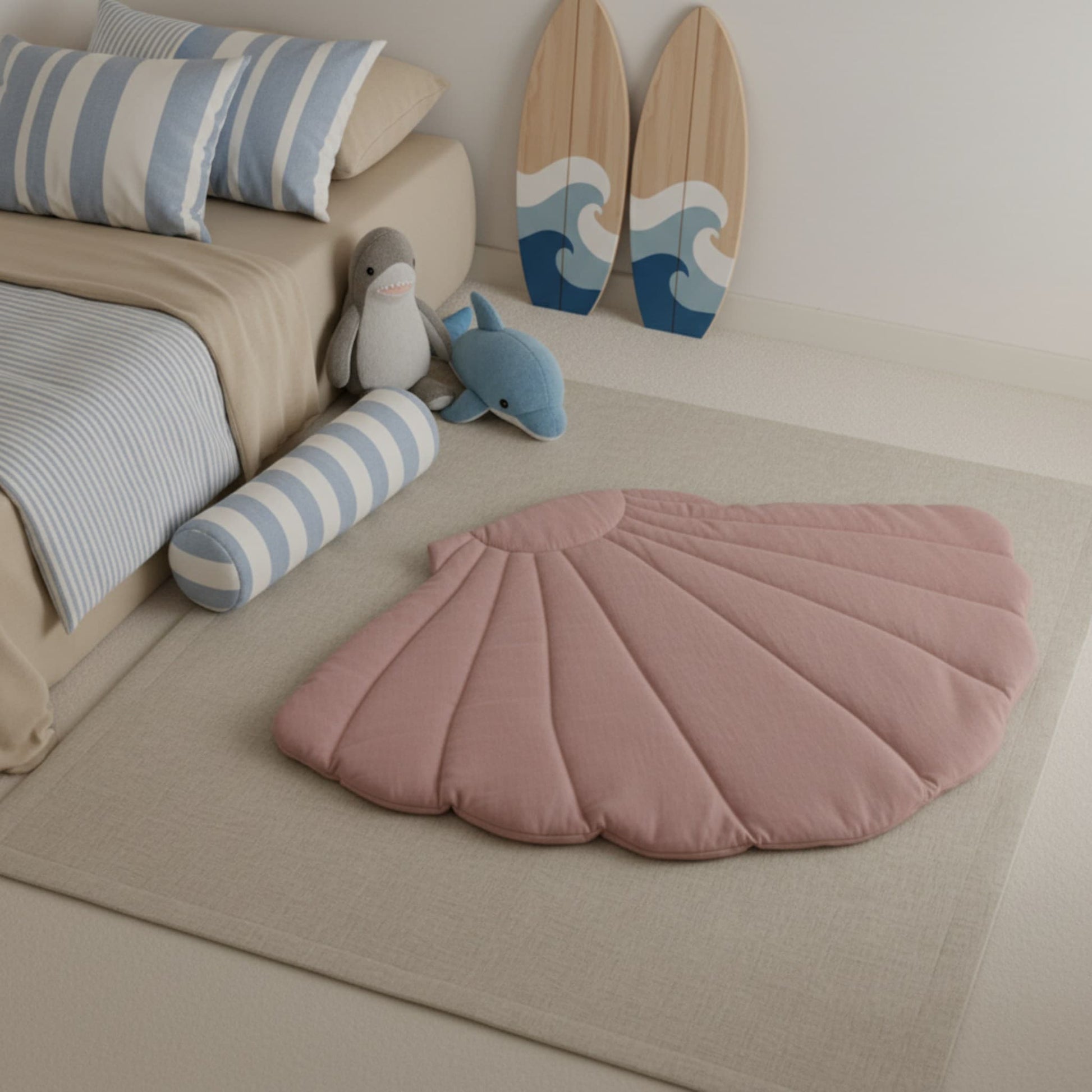 Shell Linen Play Mat, Baby Play Mat