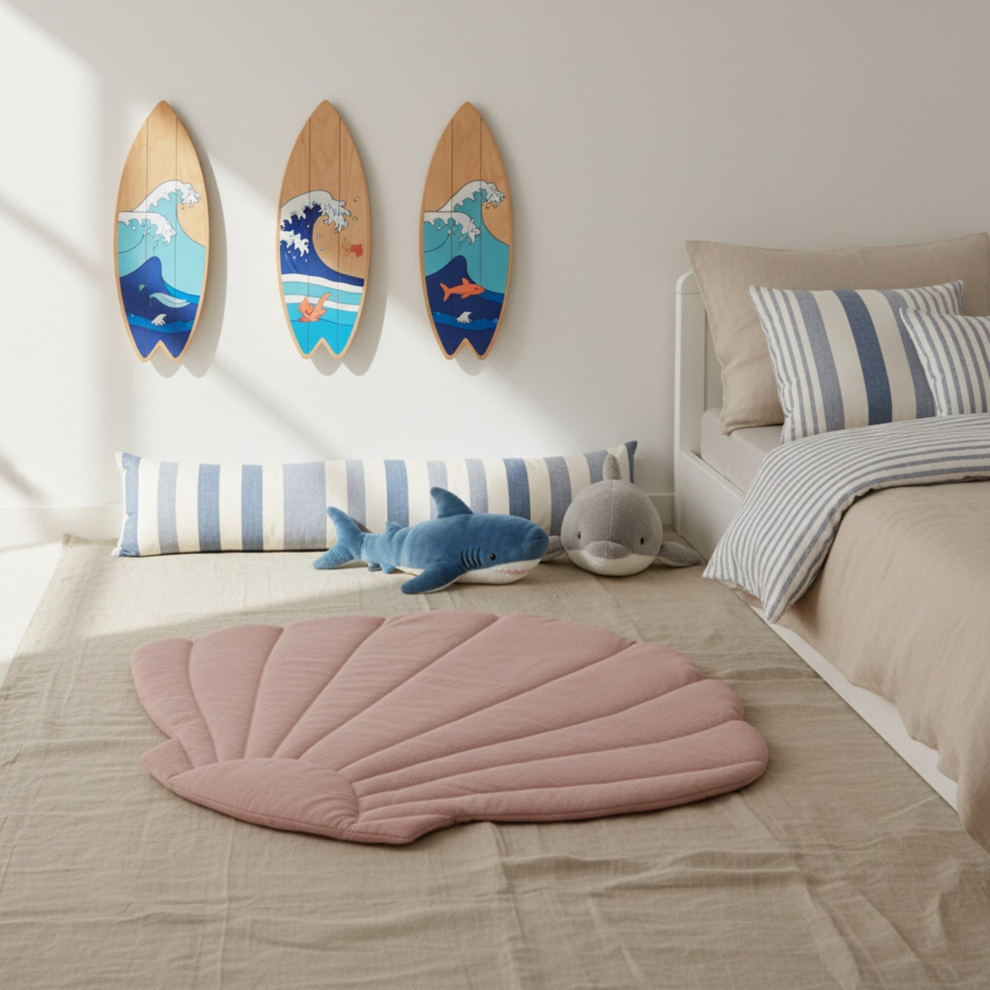 Shell Linen Play Mat, Baby Play Mat