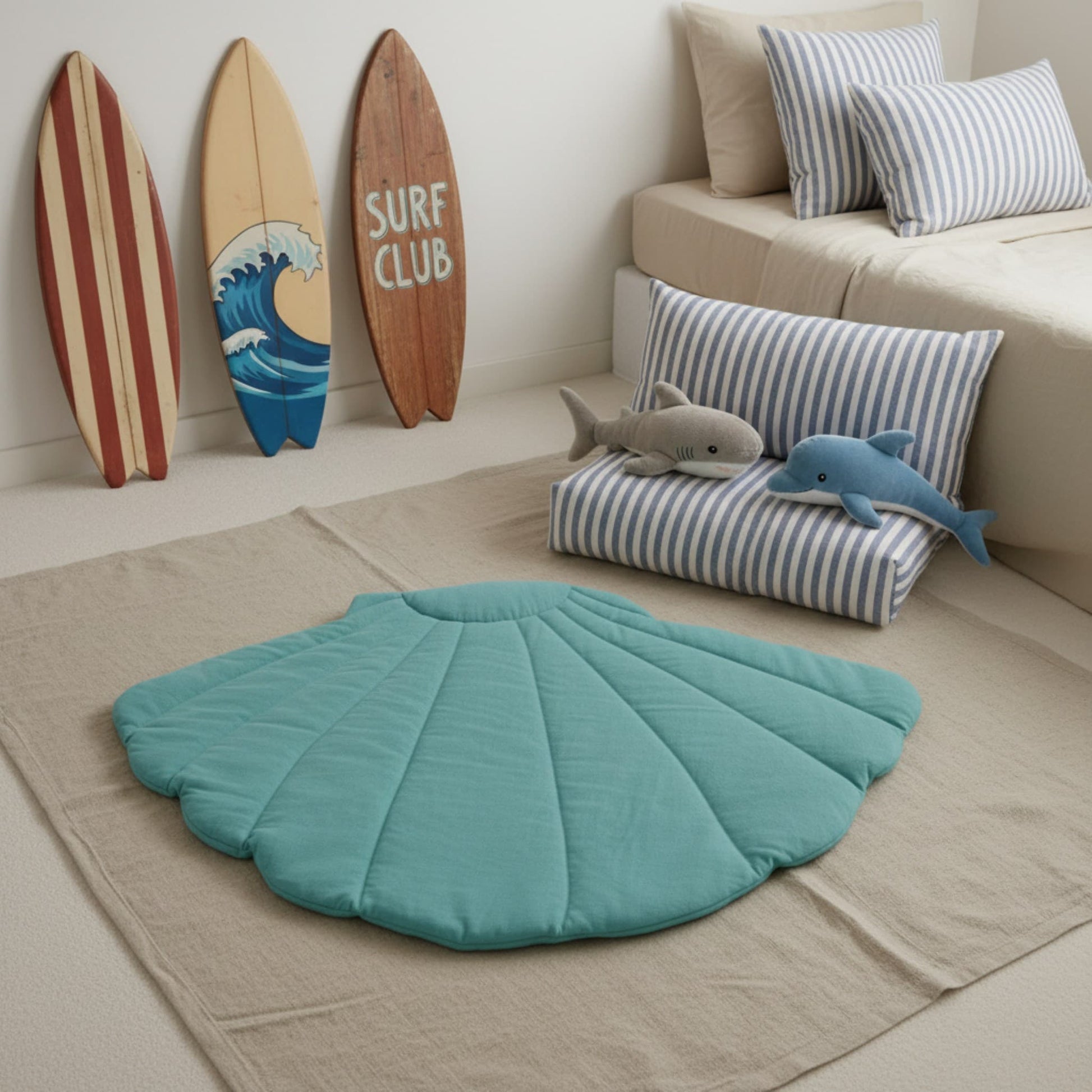 Shell Linen Play Mat, Baby Play Mat