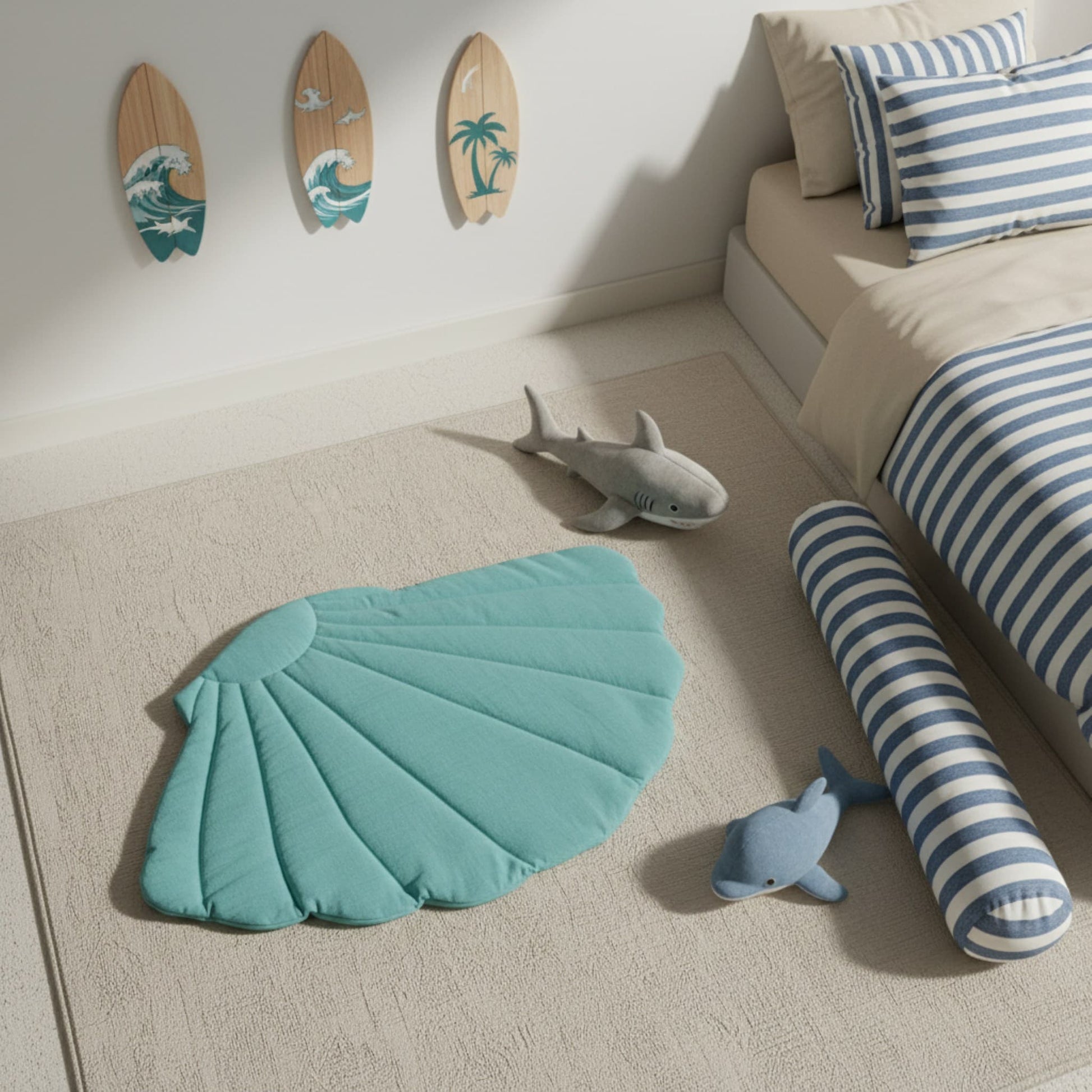 Shell Linen Play Mat, Baby Play Mat