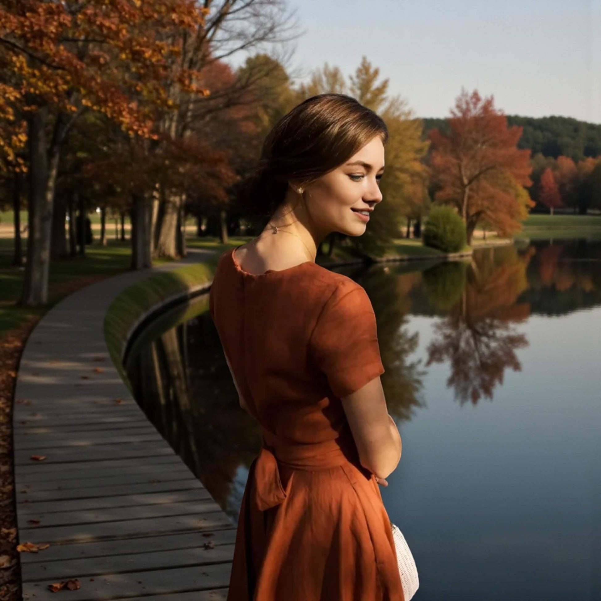 Short Sleeve Linen Midi Dress, V Neck Midi Dress