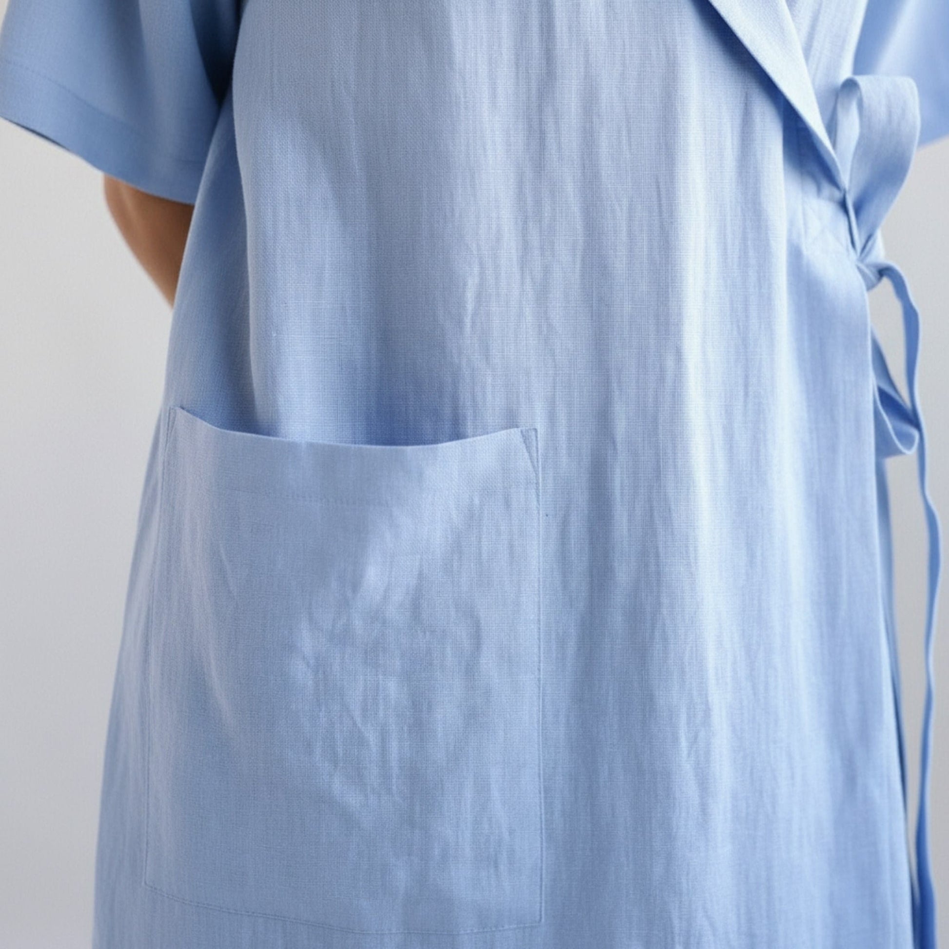 Short Sleeve Linen Robe, Linen Robe Womens