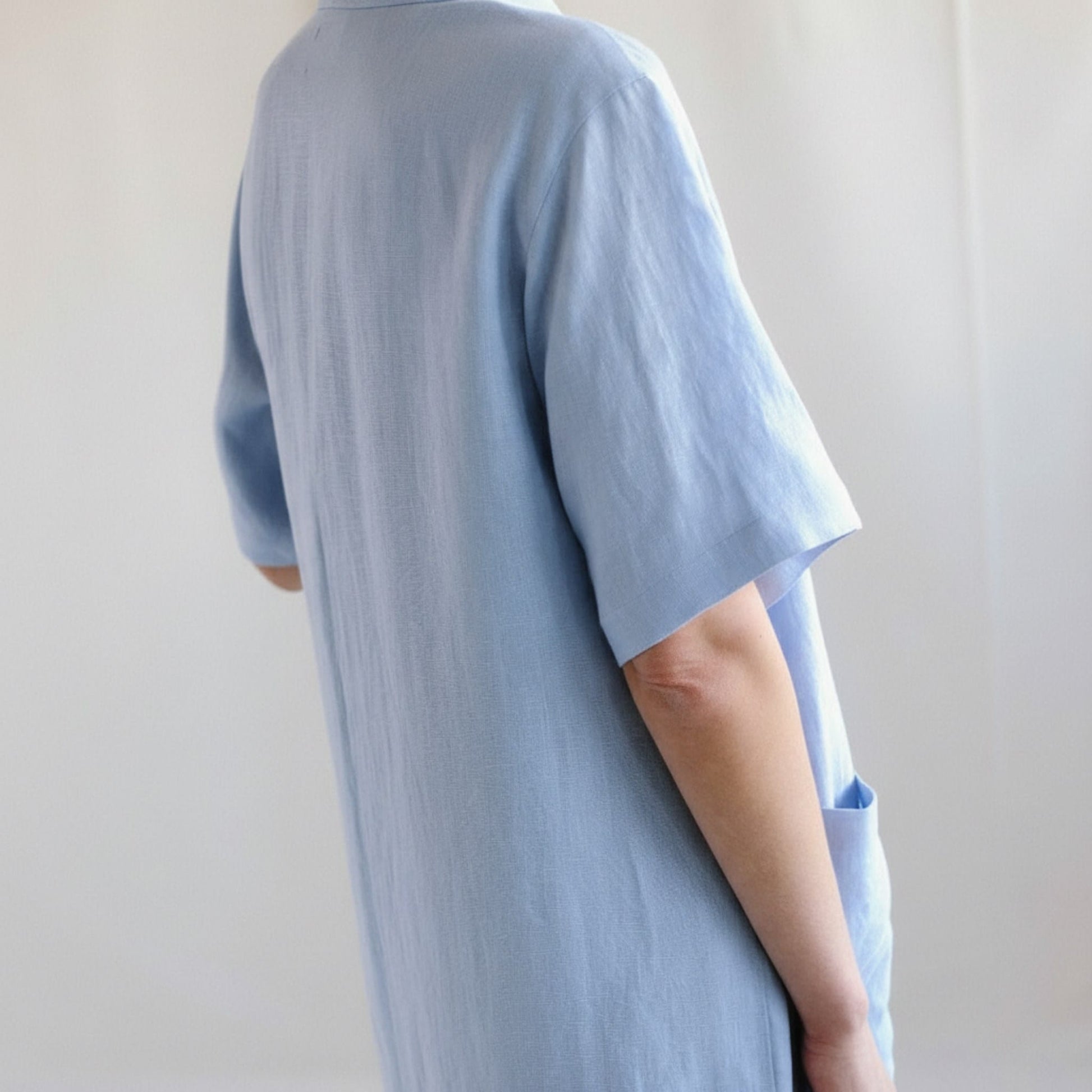 Short Sleeve Linen Robe, Linen Robe Womens