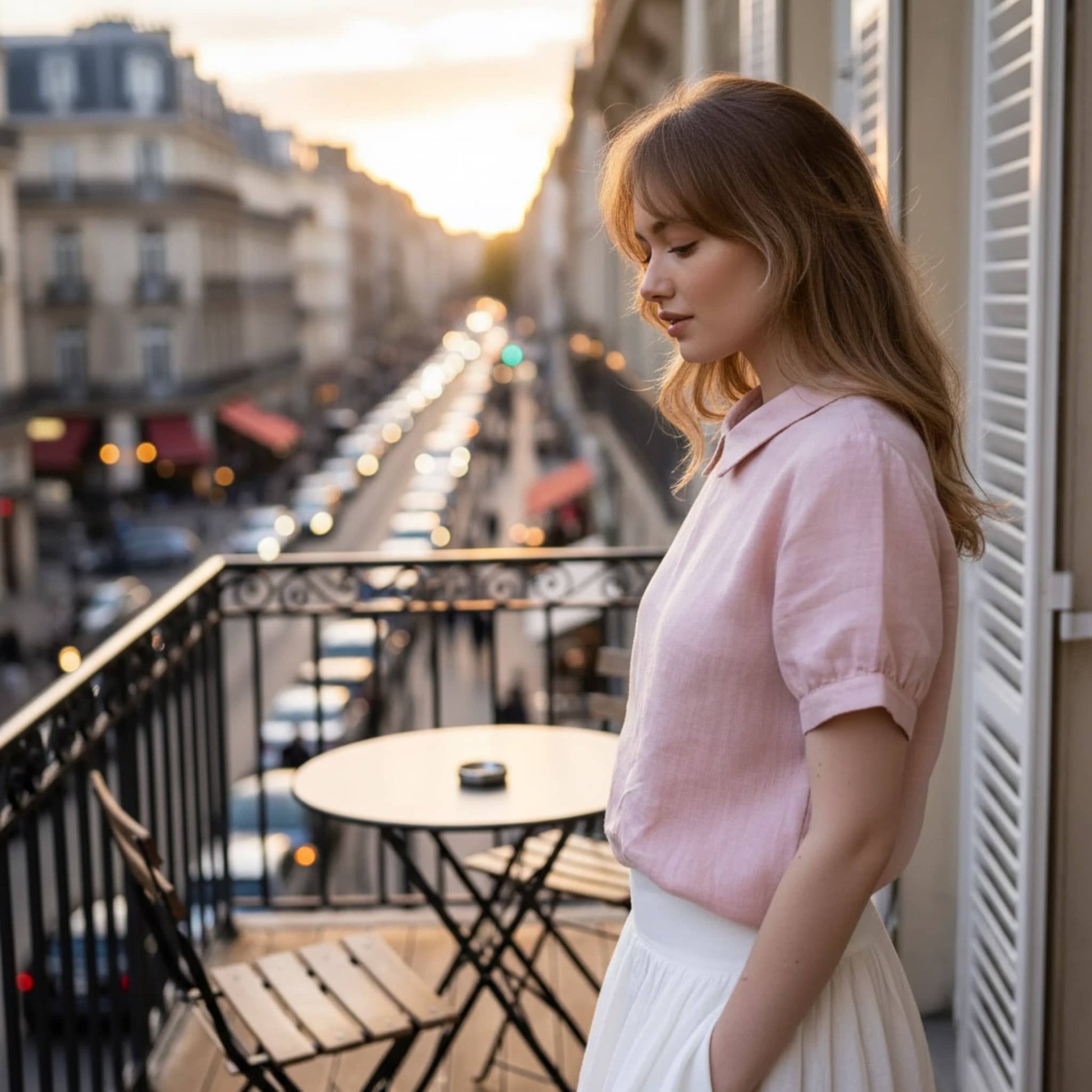 Short Sleeve Linen Top, Peter Pan Collar Top