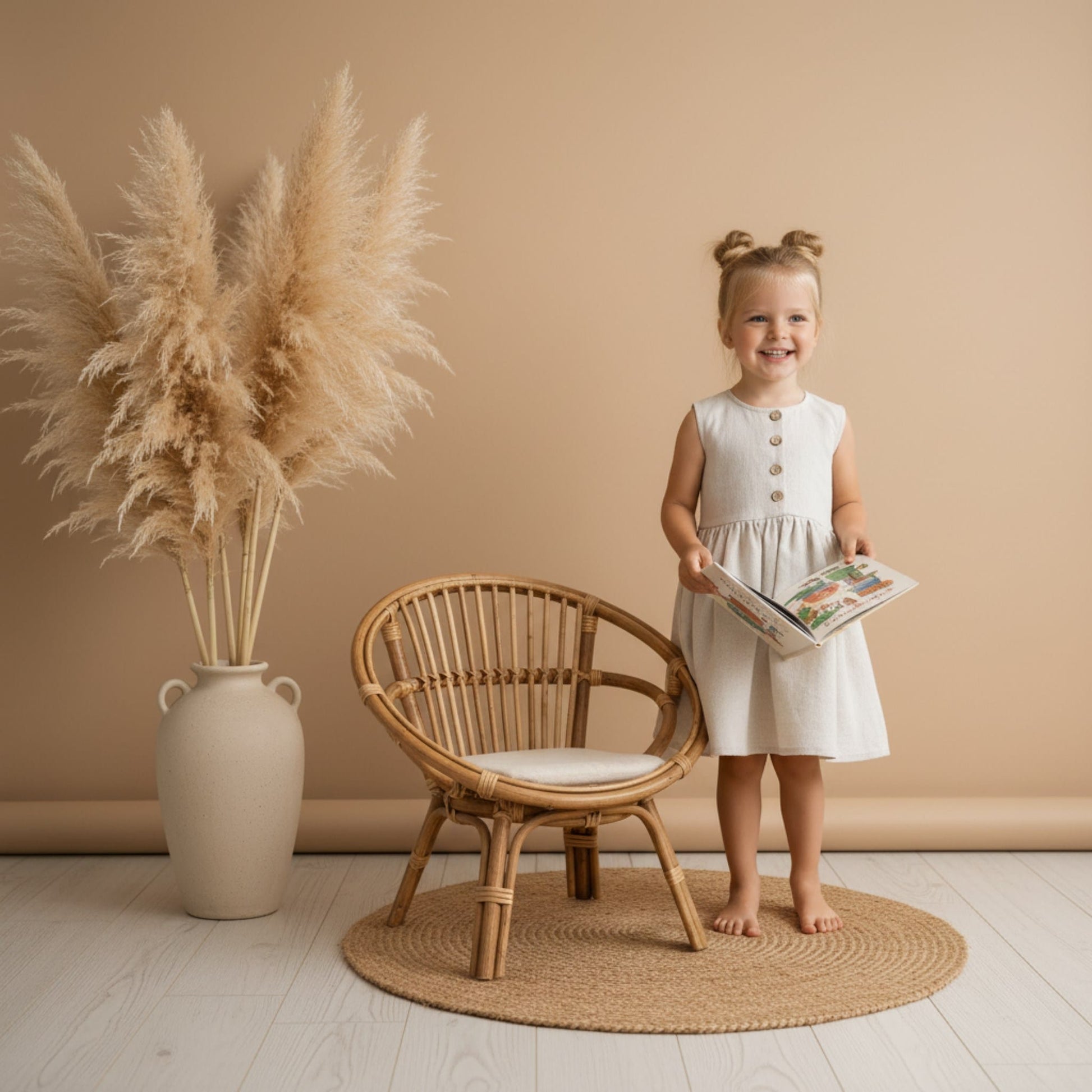 Sleeveless Girls Linen Dress, Linen Dress For Kids