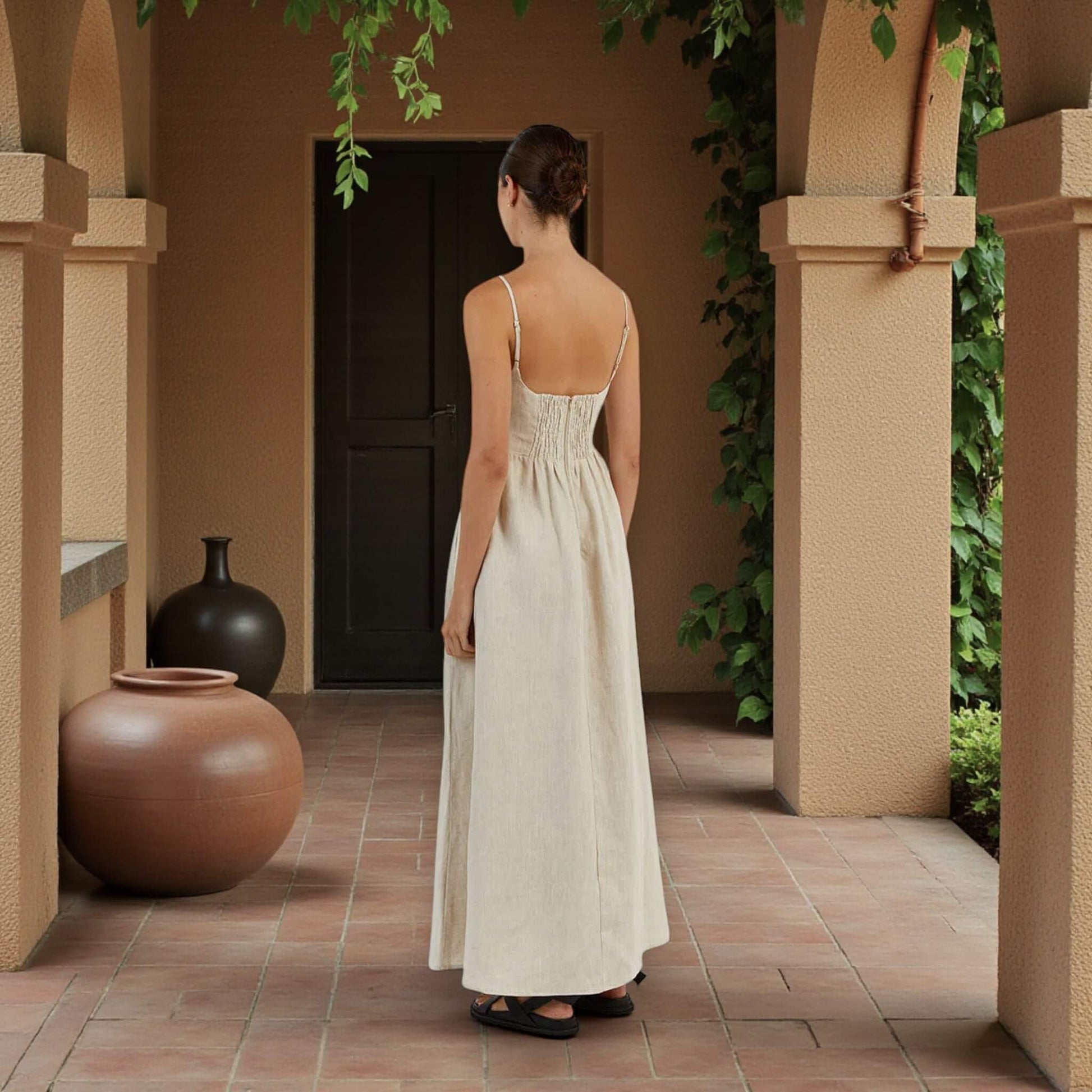Sleeveless Linen Maxi Dress, Linen Long Dress