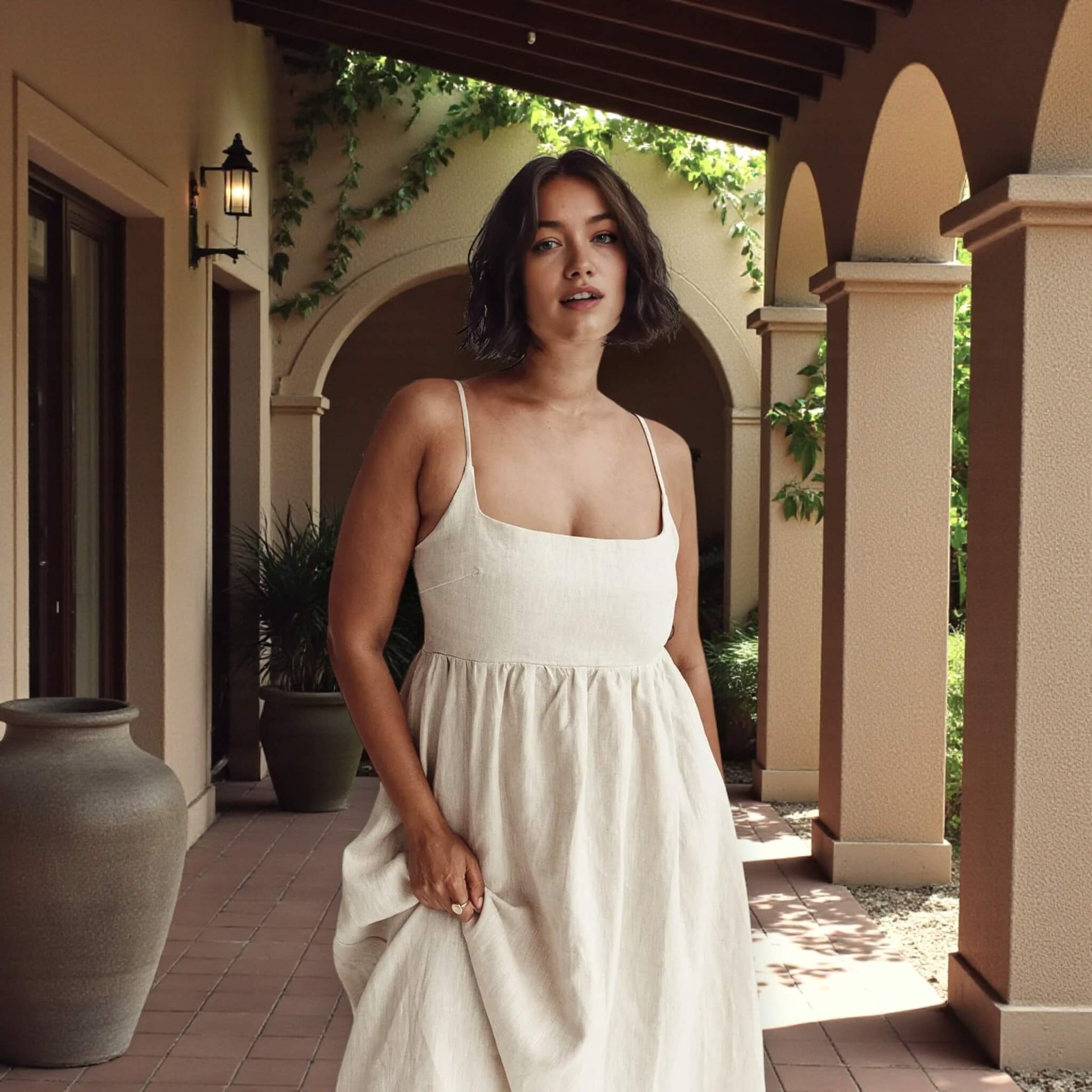 Sleeveless Linen Maxi Dress, Linen Long Dress