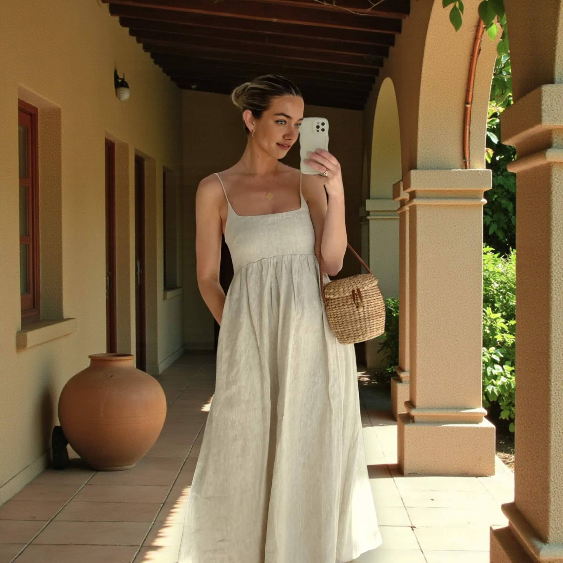 Sleeveless Linen Maxi Dress, Linen Long Dress