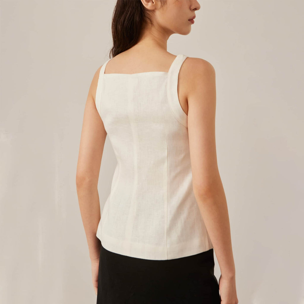 Sleeveless Linen Vest Top, Button Front Linen Top