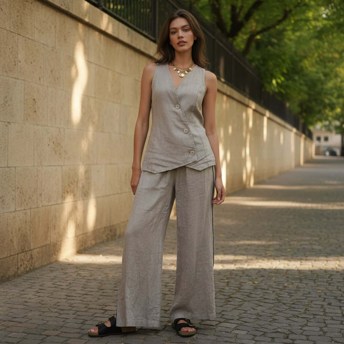 Sleeveless Linen Vest Top, Linen Vest Womens