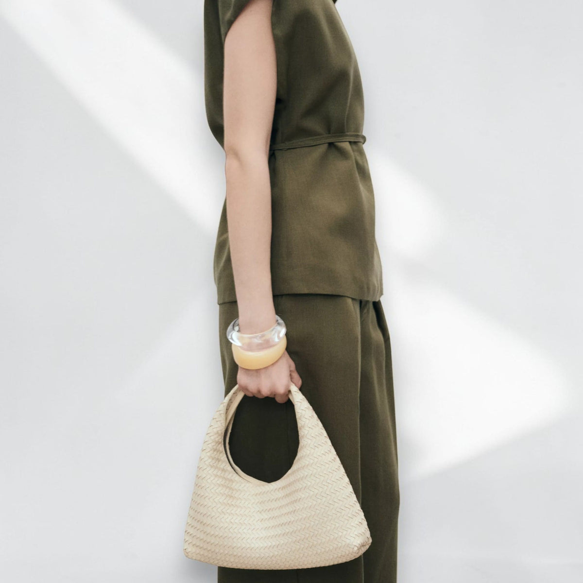 Sleeveless Linen Wrap Top, Tie Waist V Neck Top