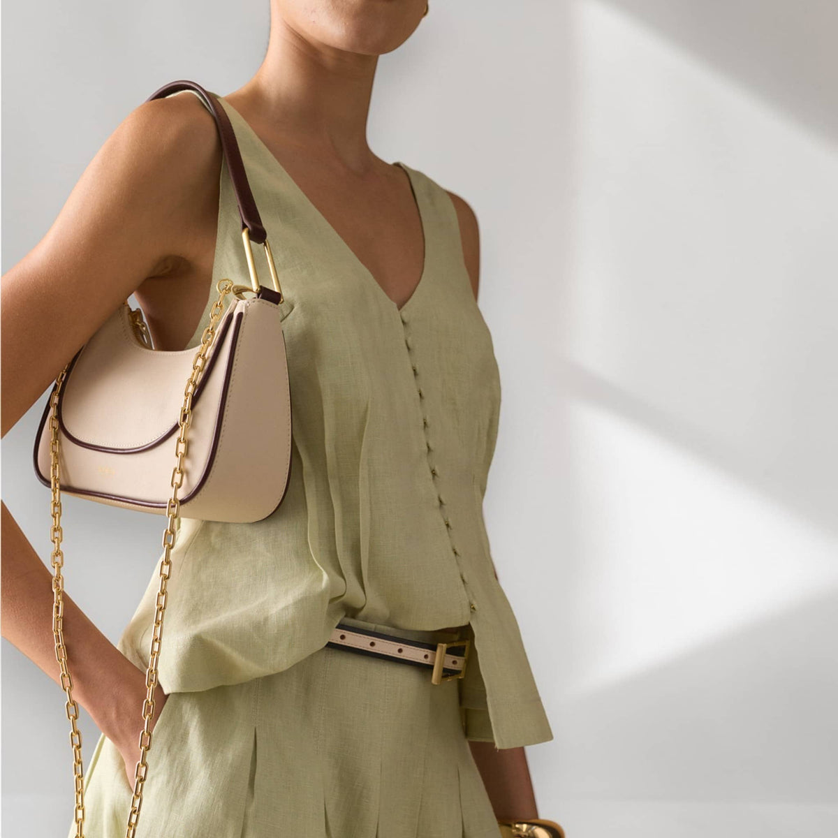 Sleeveless V Neck Linen Top, Button Front Linen Blouse