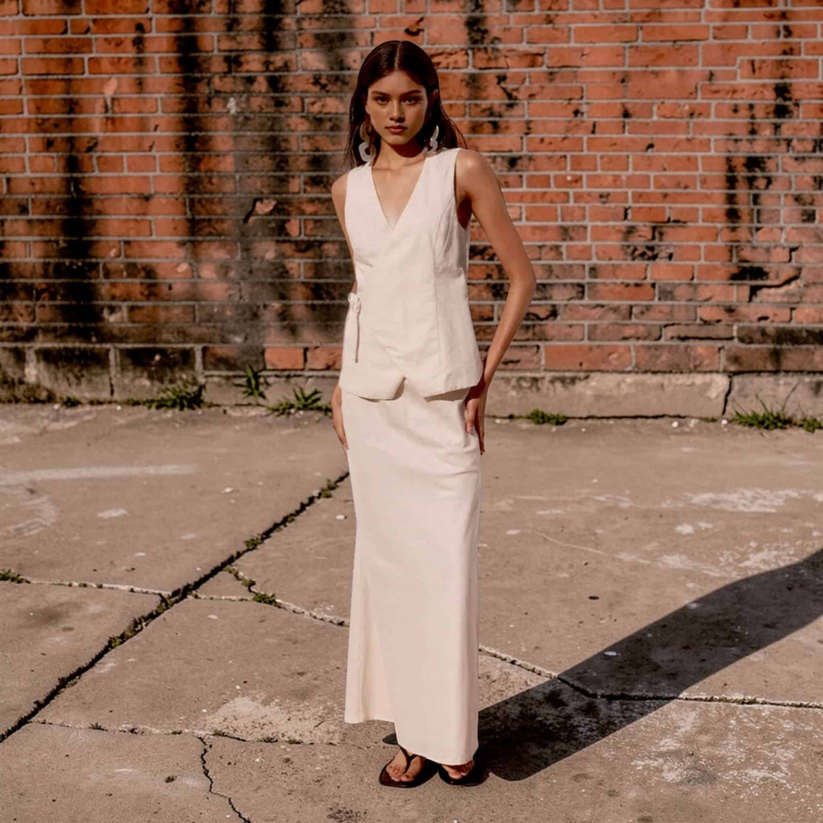 Sleeveless Wrap Top, Sleeveless Linen Vest Top