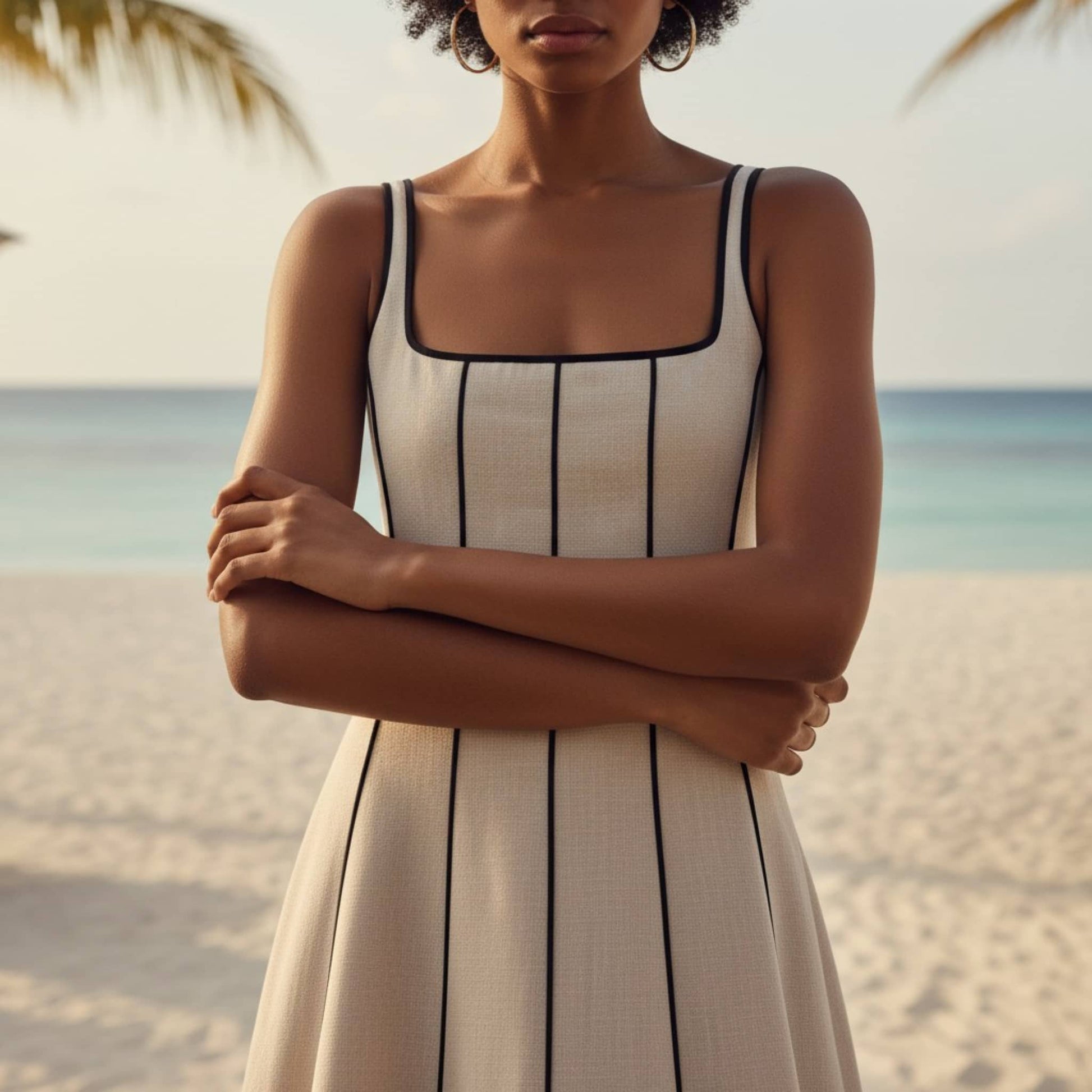 Square Neck Linen Maxi Dress, Sleeveless Summer Linen Dress