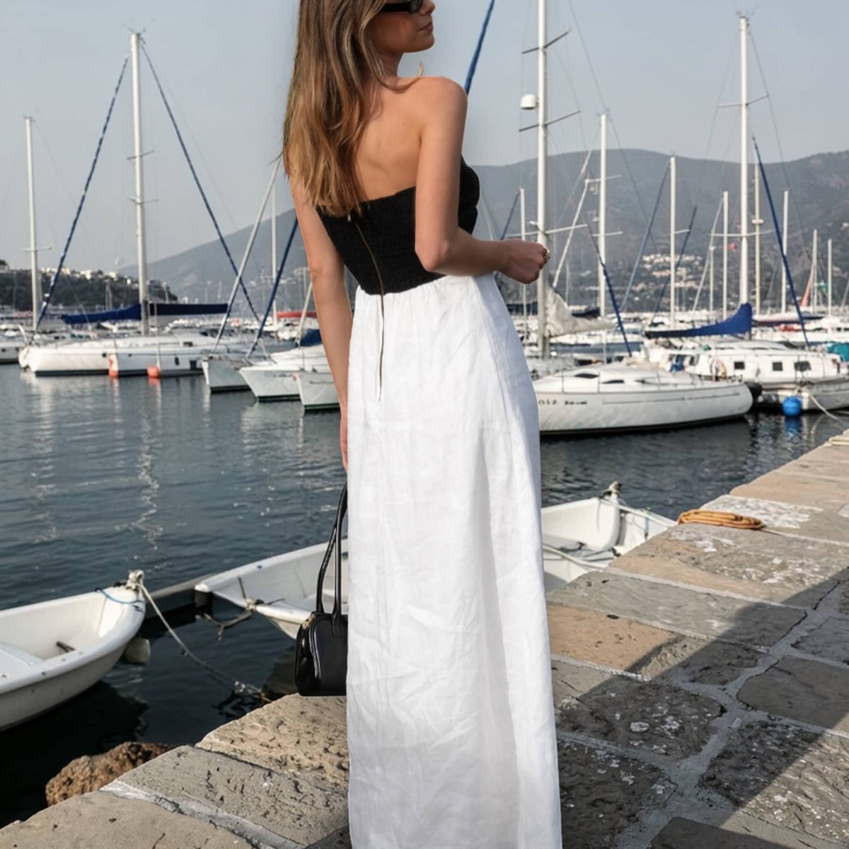Strapless Linen Dress, Linen Maxi Dress