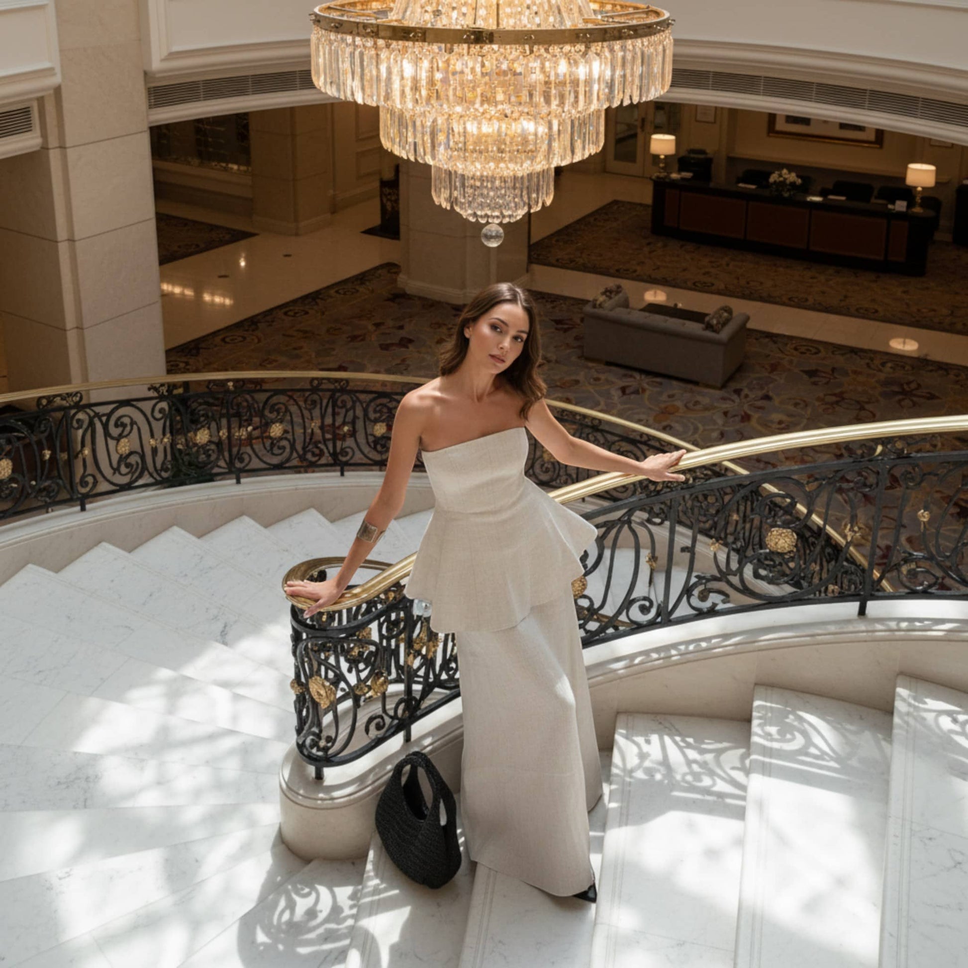 Strapless Linen Peplum Top, Longline Peplum Tube Top