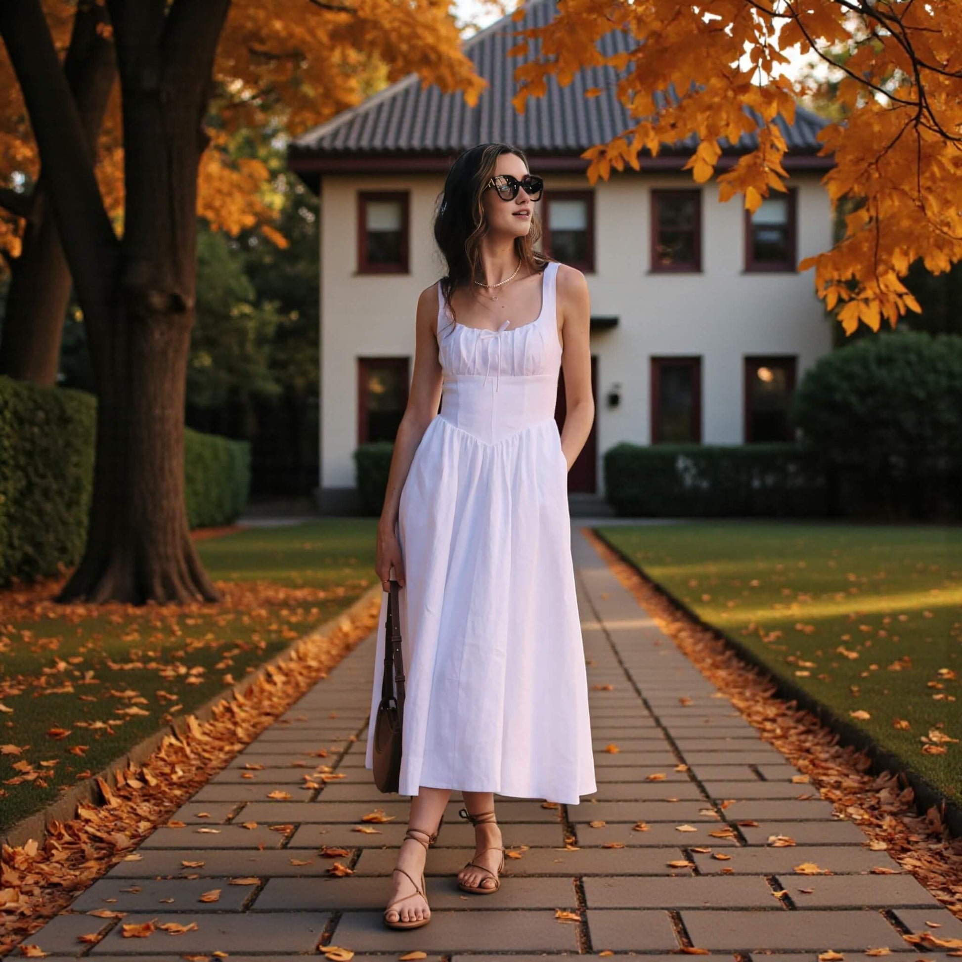 Summer Linen Dress, Sleeveless Midi Dress