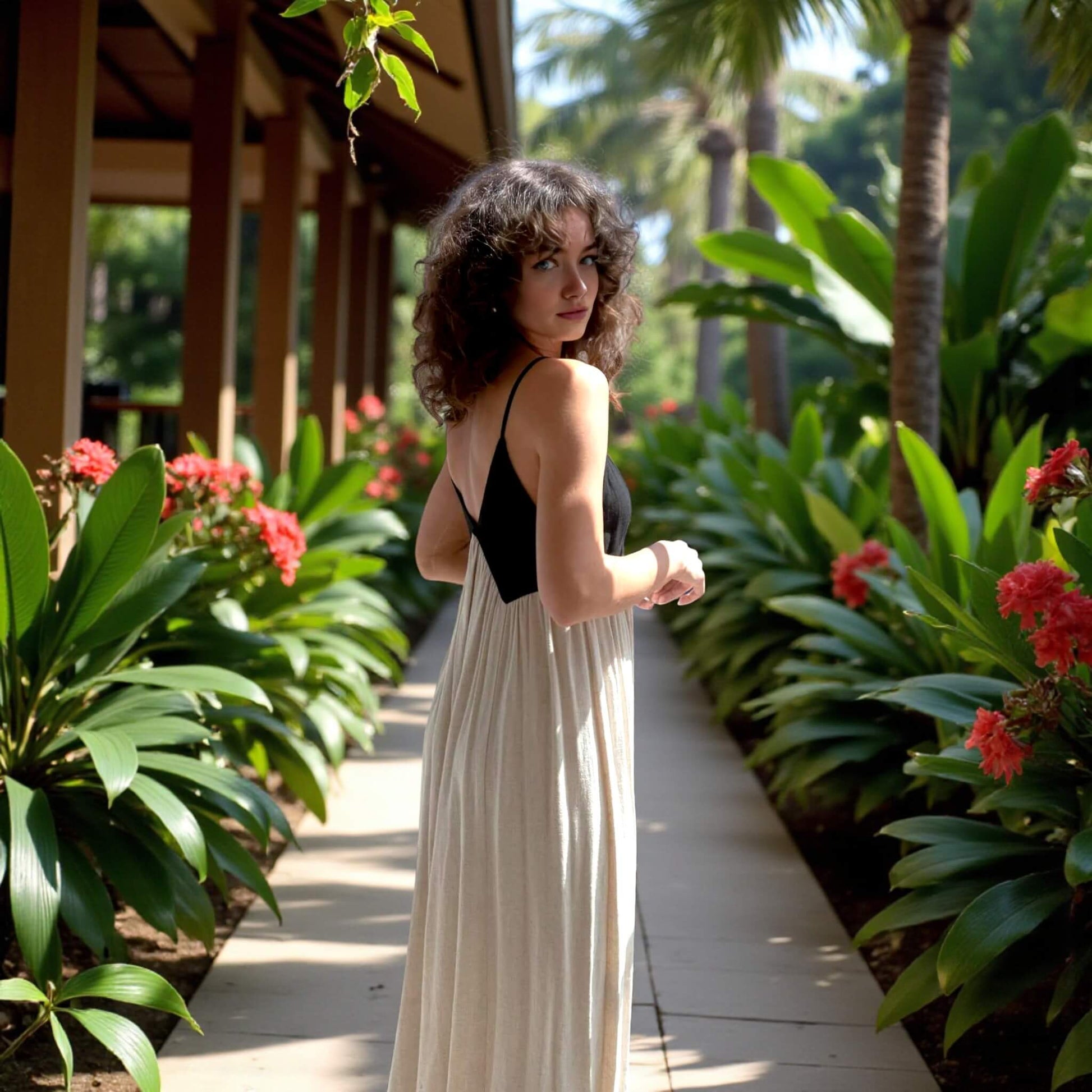 Summer Linen Dress, V Neck Maxi Dress