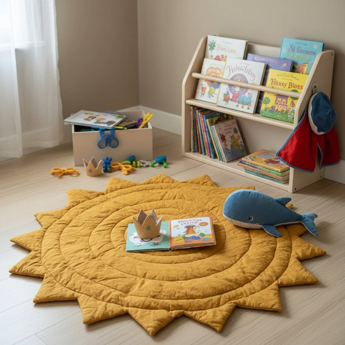 Sun Linen Baby Play Mat, Quilted Kids Play Mat