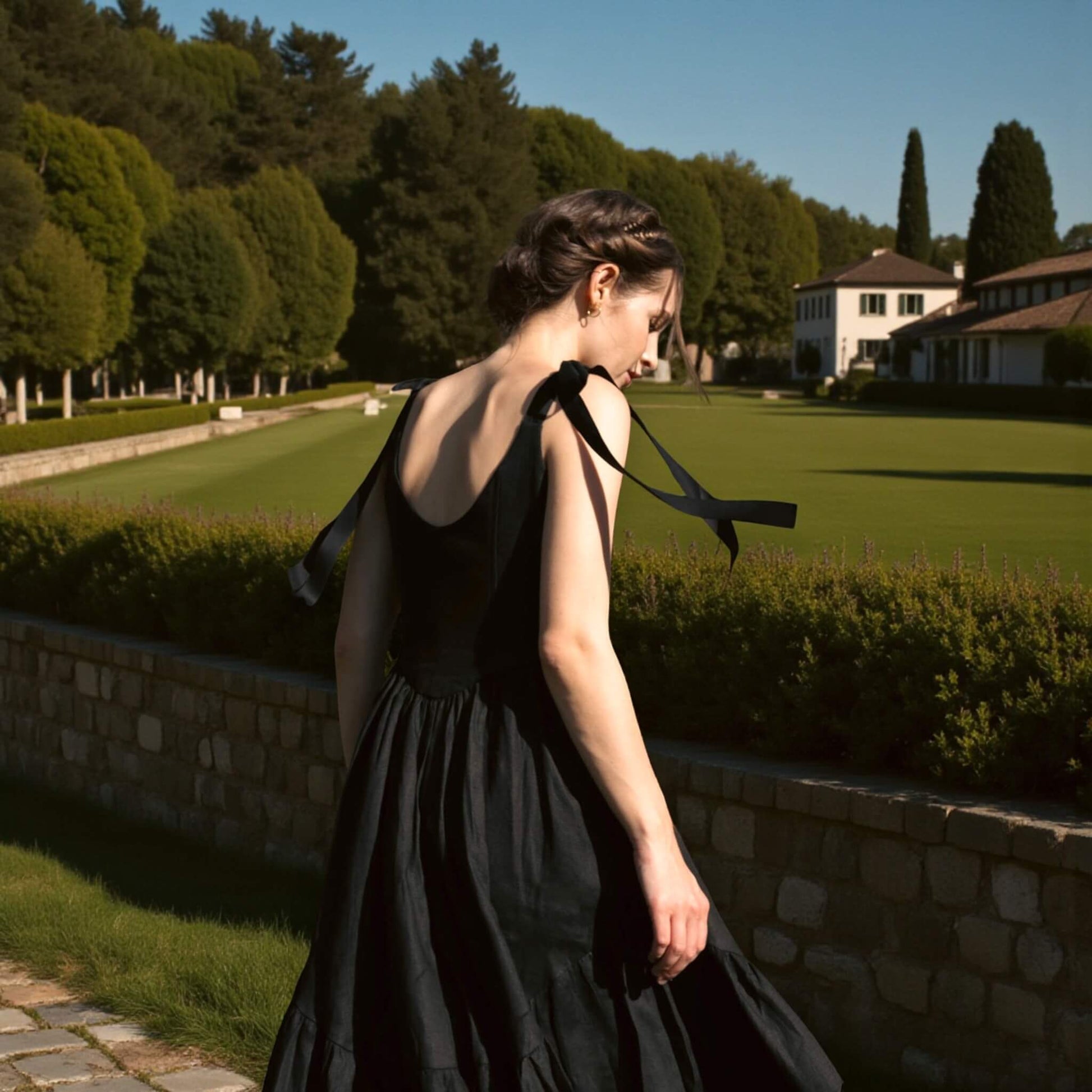 Sleeveless Midi Dress, Scoop Neck Linen Midi Dress