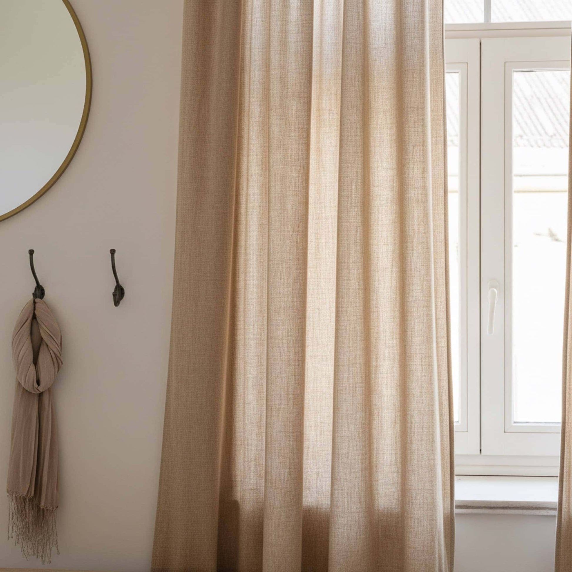 Tie Top Linen Curtain, Ruffle Linen Curtain