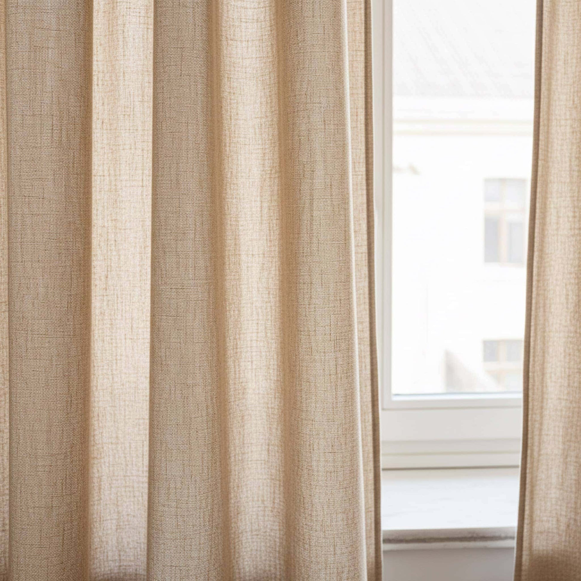 Tie Top Linen Curtain, Ruffle Linen Curtain