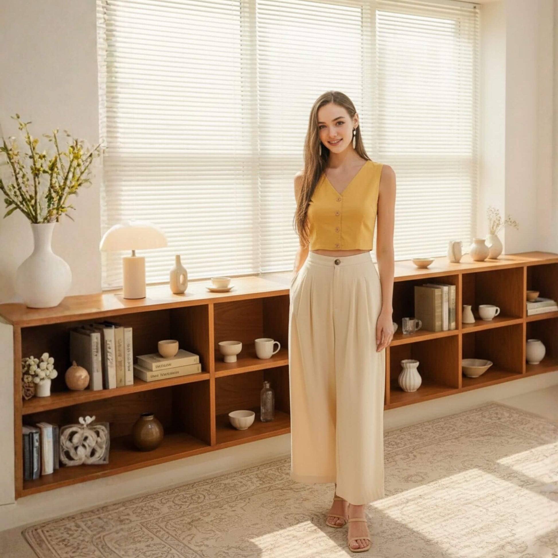 V Neck Linen Crop Top, Crop Linen Vest Tops