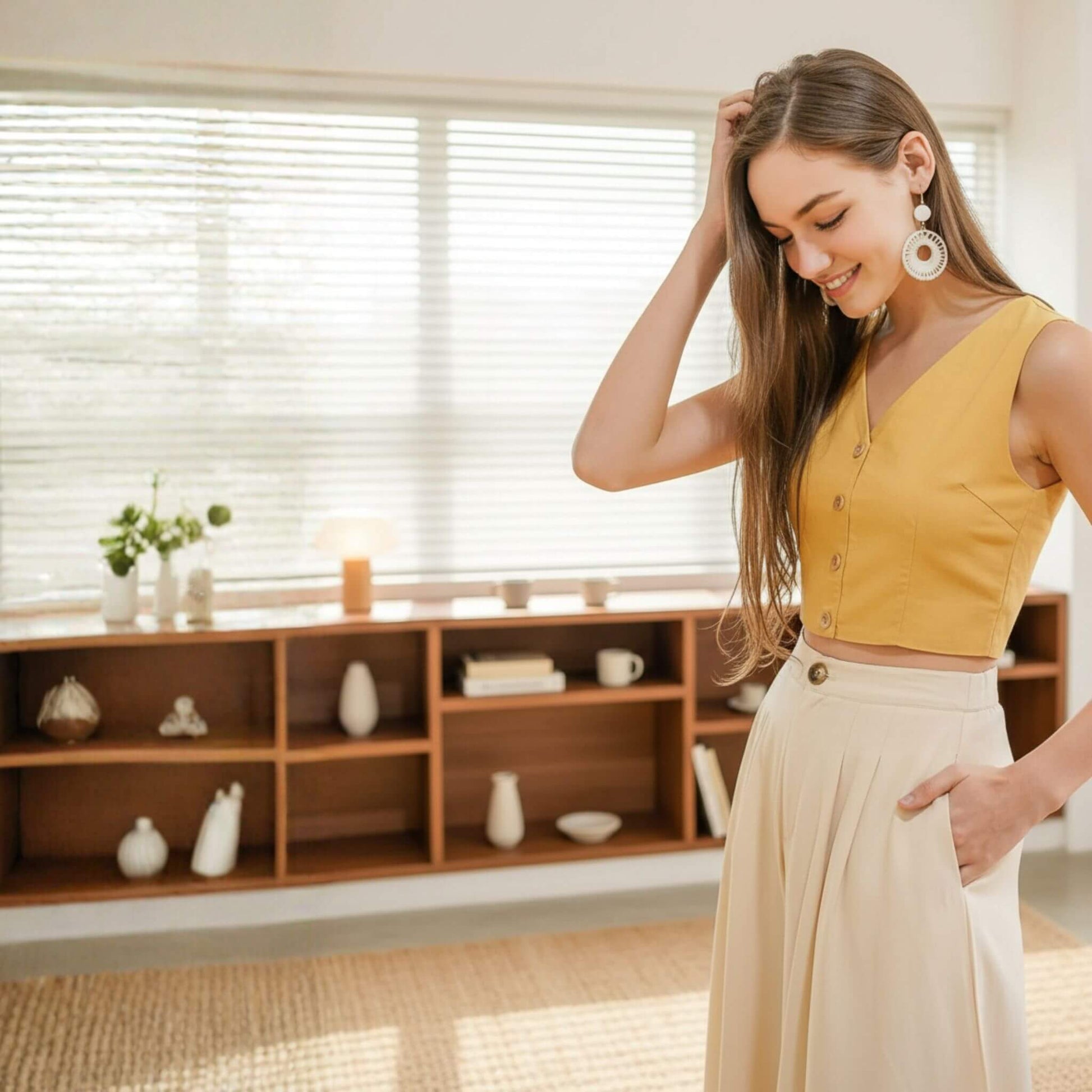 V Neck Linen Crop Top, Crop Linen Vest Tops