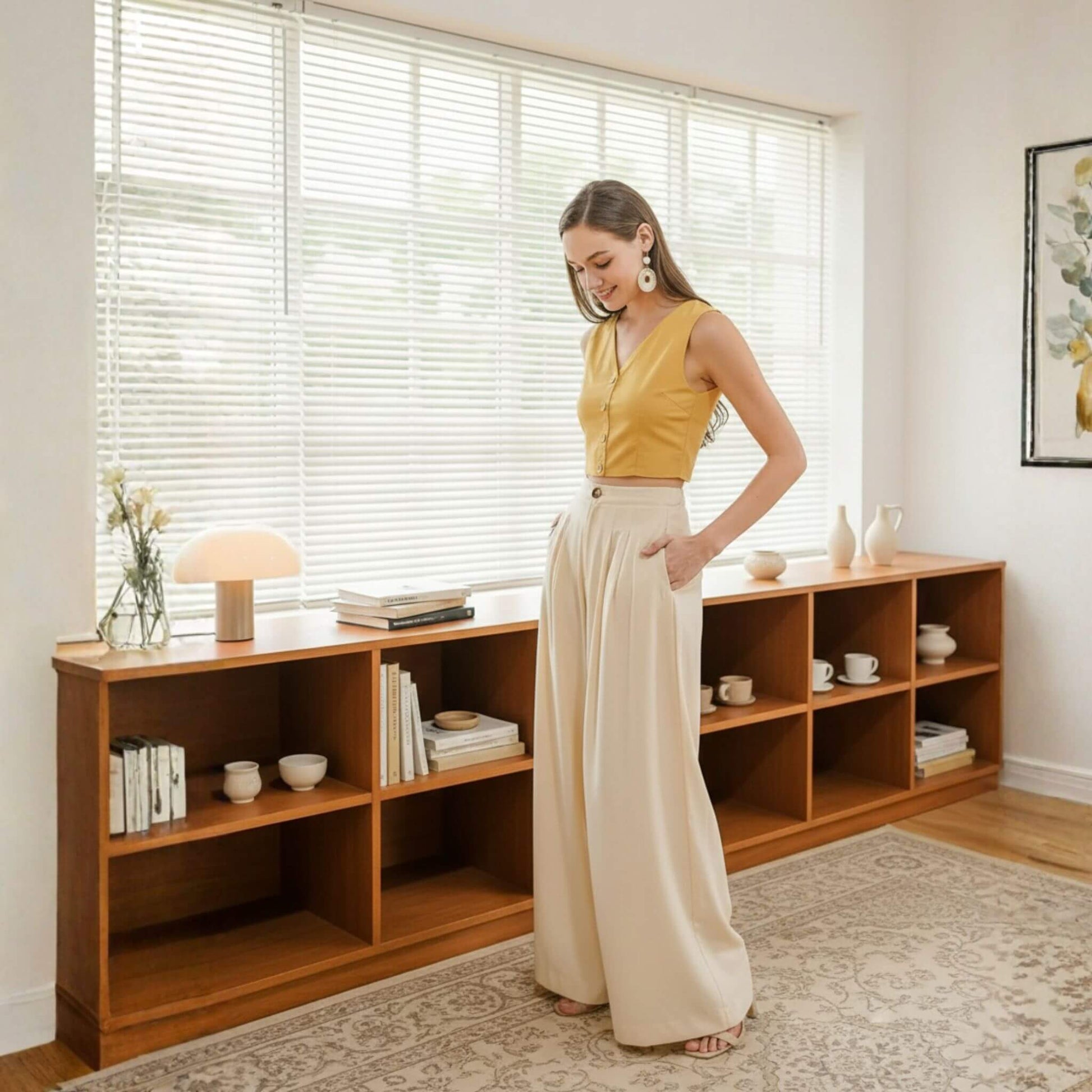 V Neck Linen Crop Top, Crop Linen Vest Tops