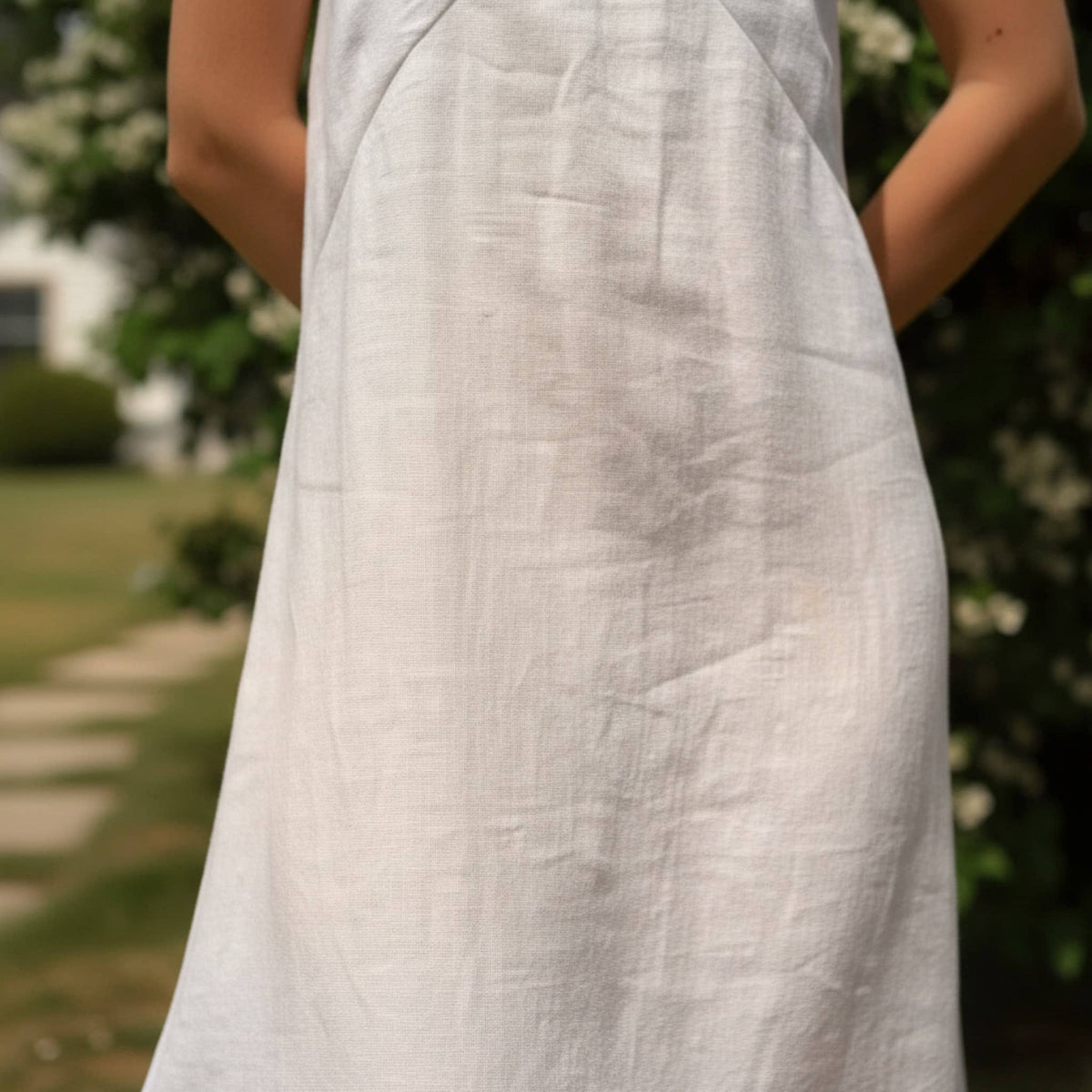 V Neck Linen Maxi Dress, Spaghetti Strap Summer Dress