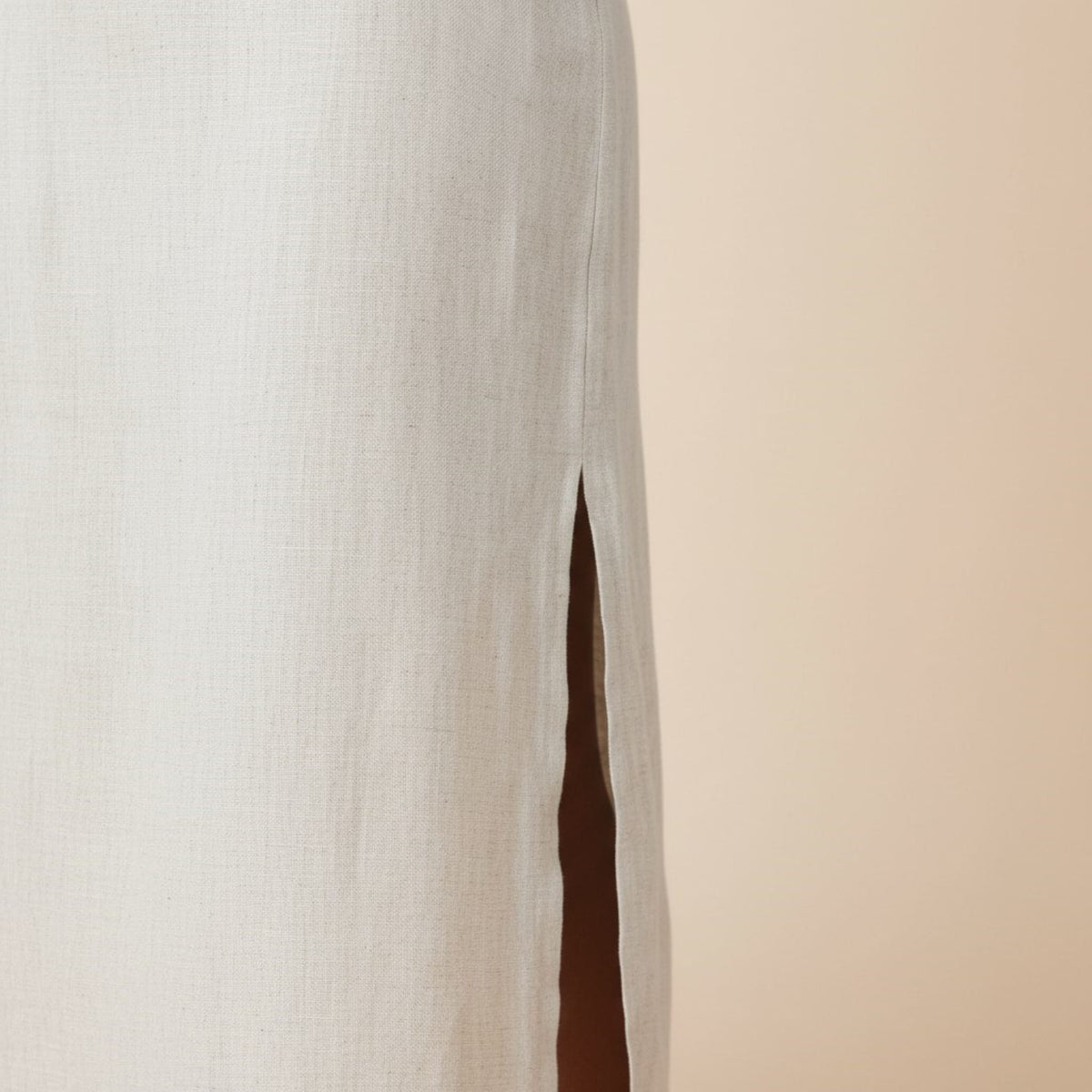 V Neck Linen Midi Dress, Sleeveless Midi Dress With Side Slits