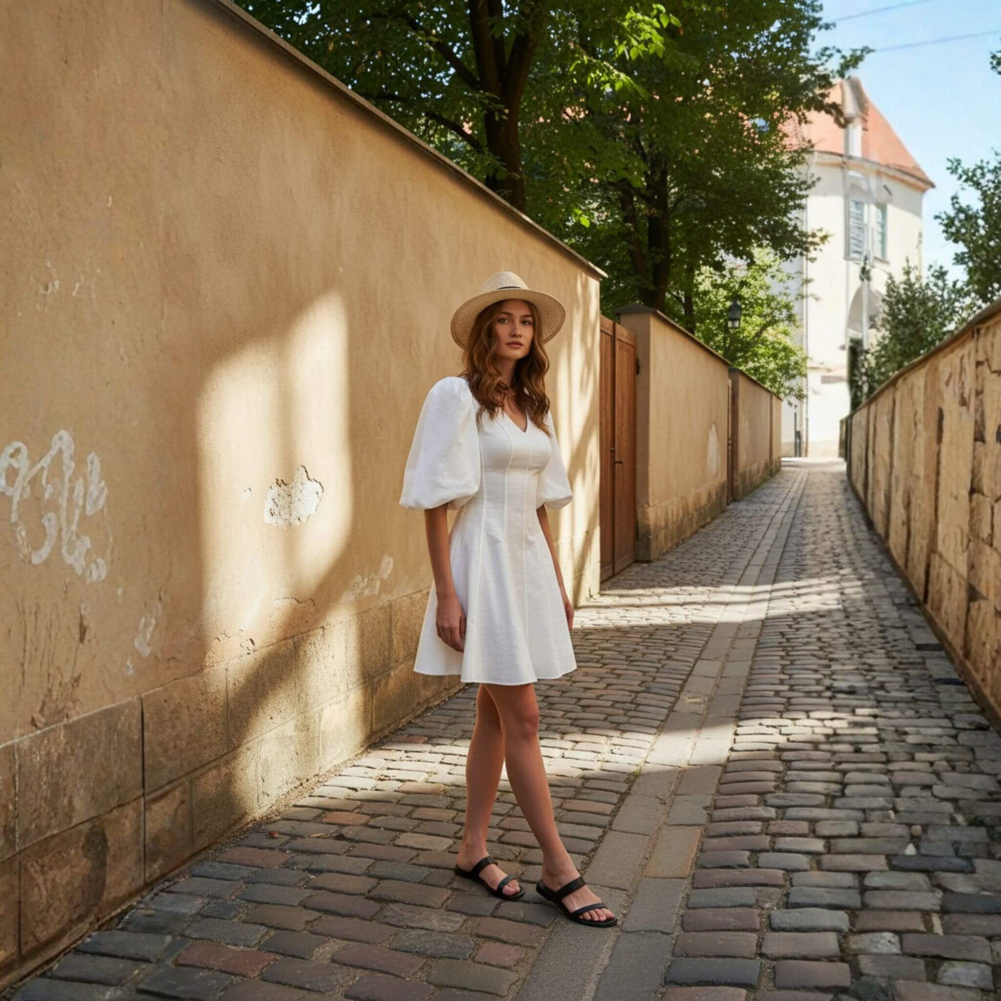 V Neck Linen Mini Dress, Summer Linen Dress