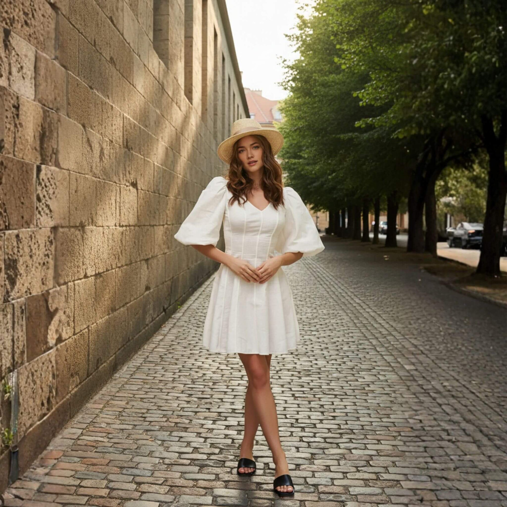 V Neck Linen Mini Dress, Summer Linen Dress