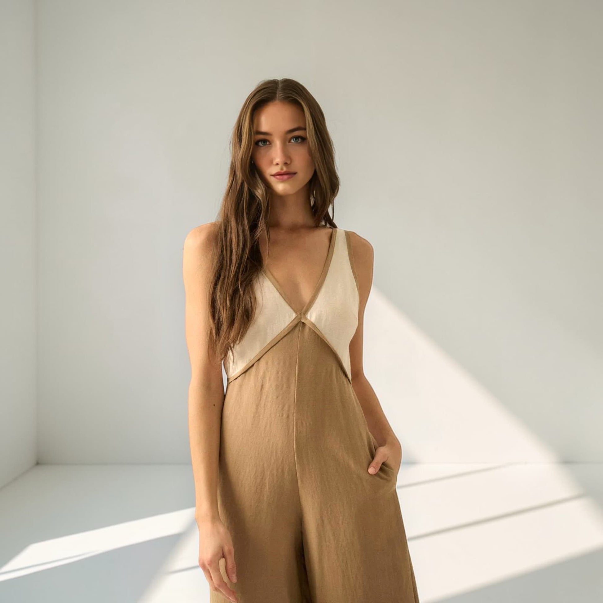 Wide Leg Linen Jumpsuit, Linen Jumpsuit Women
