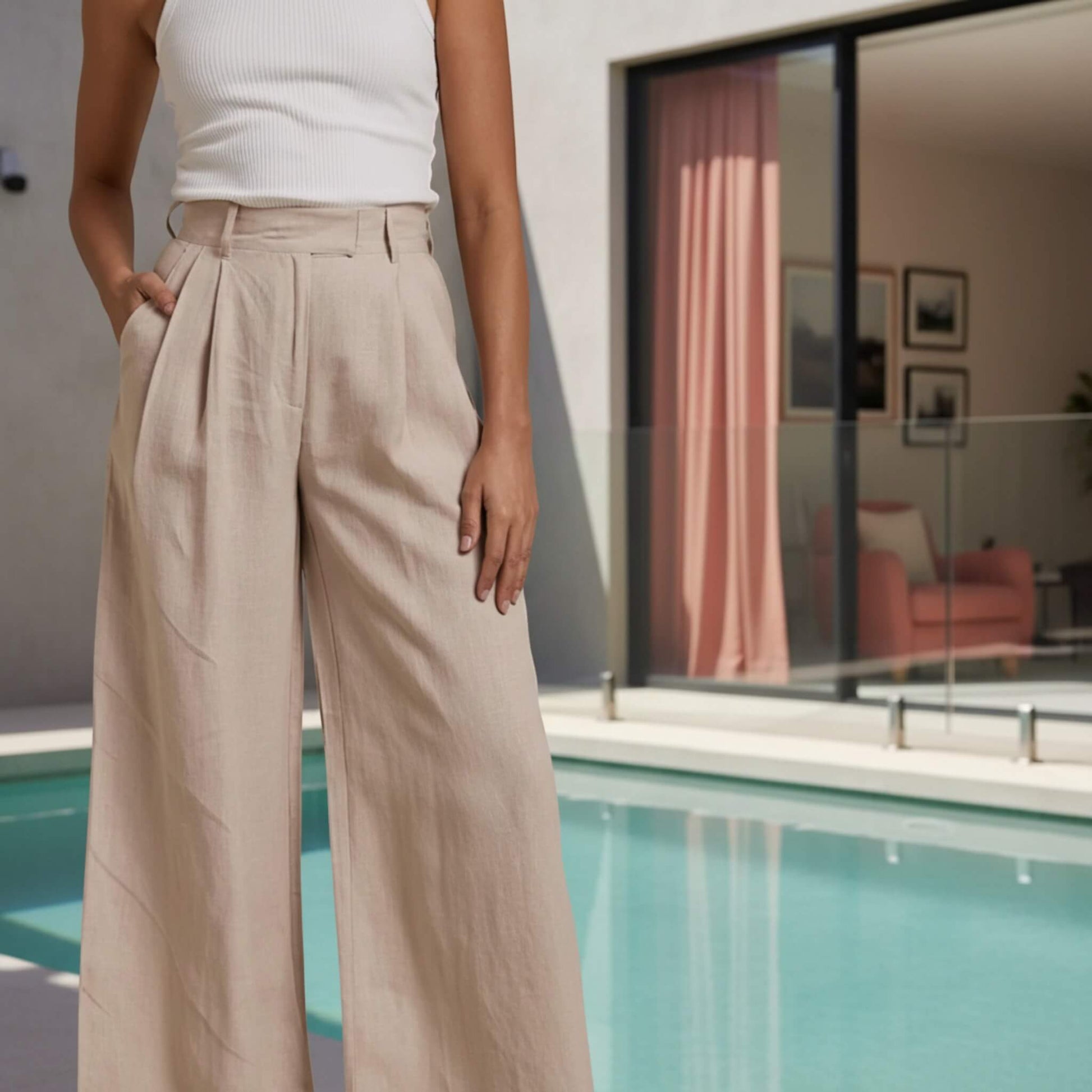 Wide Leg Linen Pants, Linen Pants Women