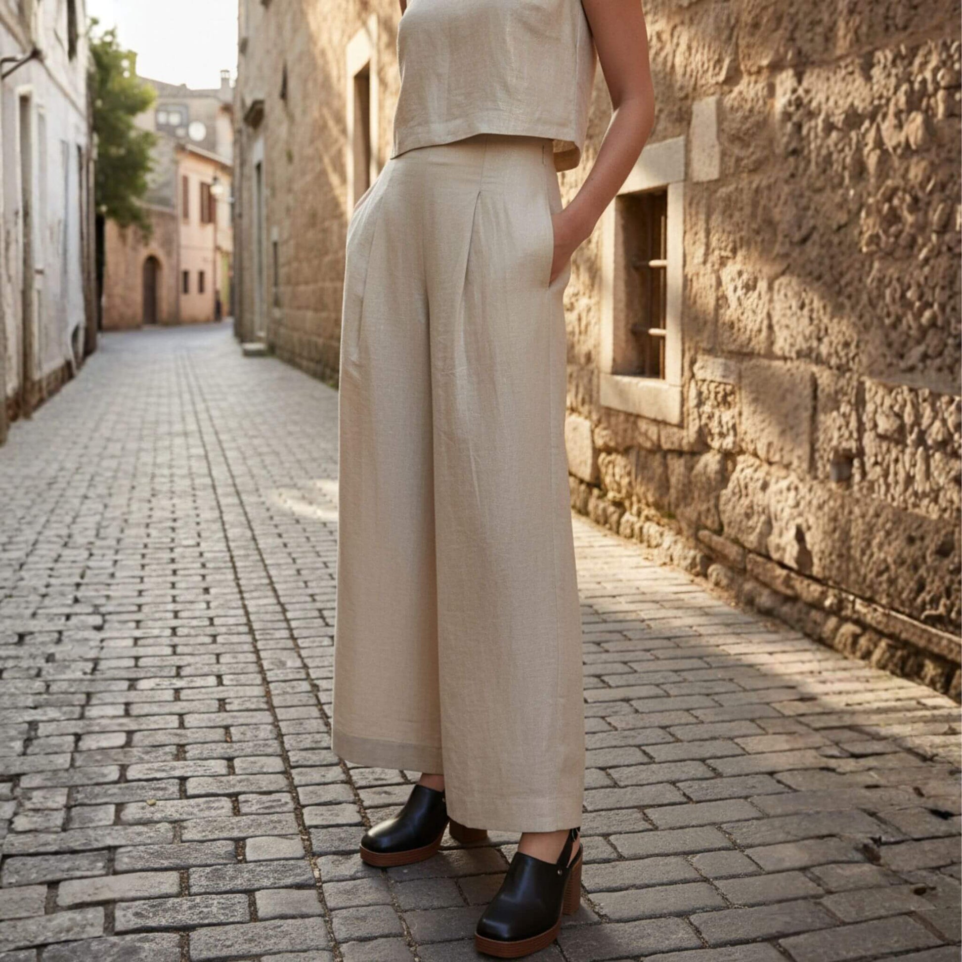 Wide Leg Linen Pants Women, Women Linen Pants