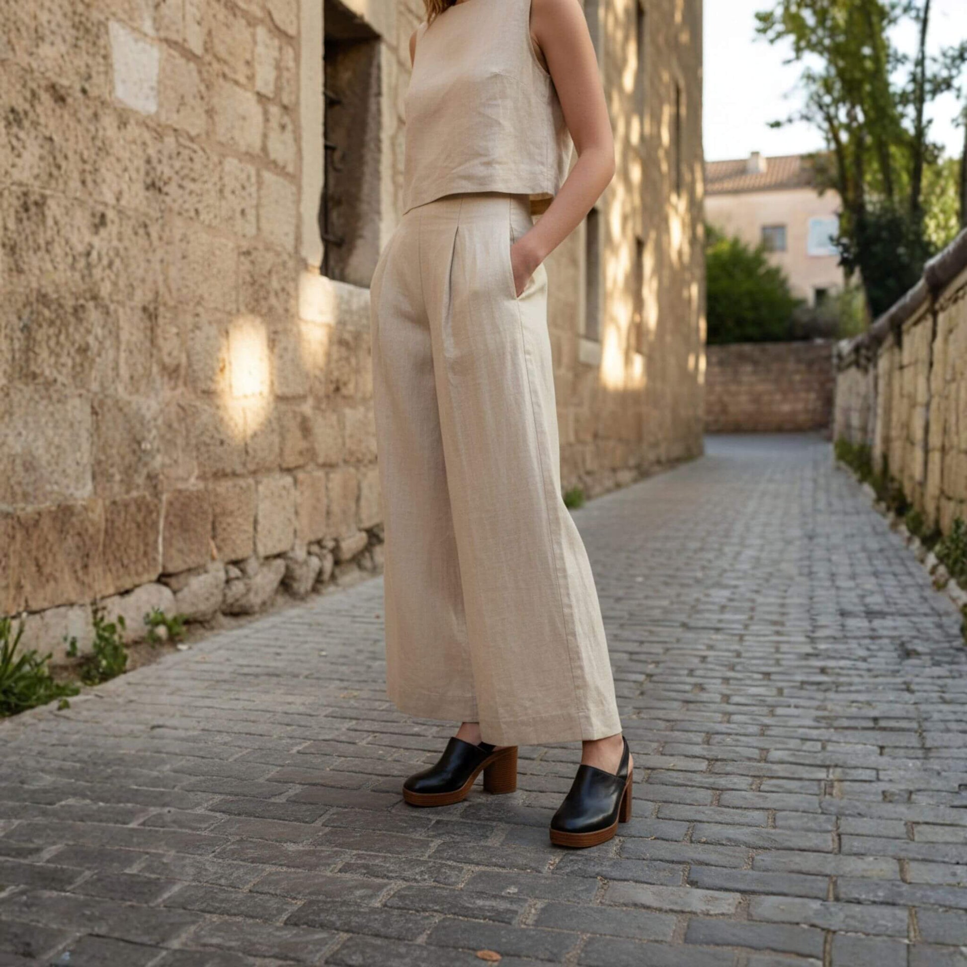 Wide Leg Linen Pants Women, Women Linen Pants