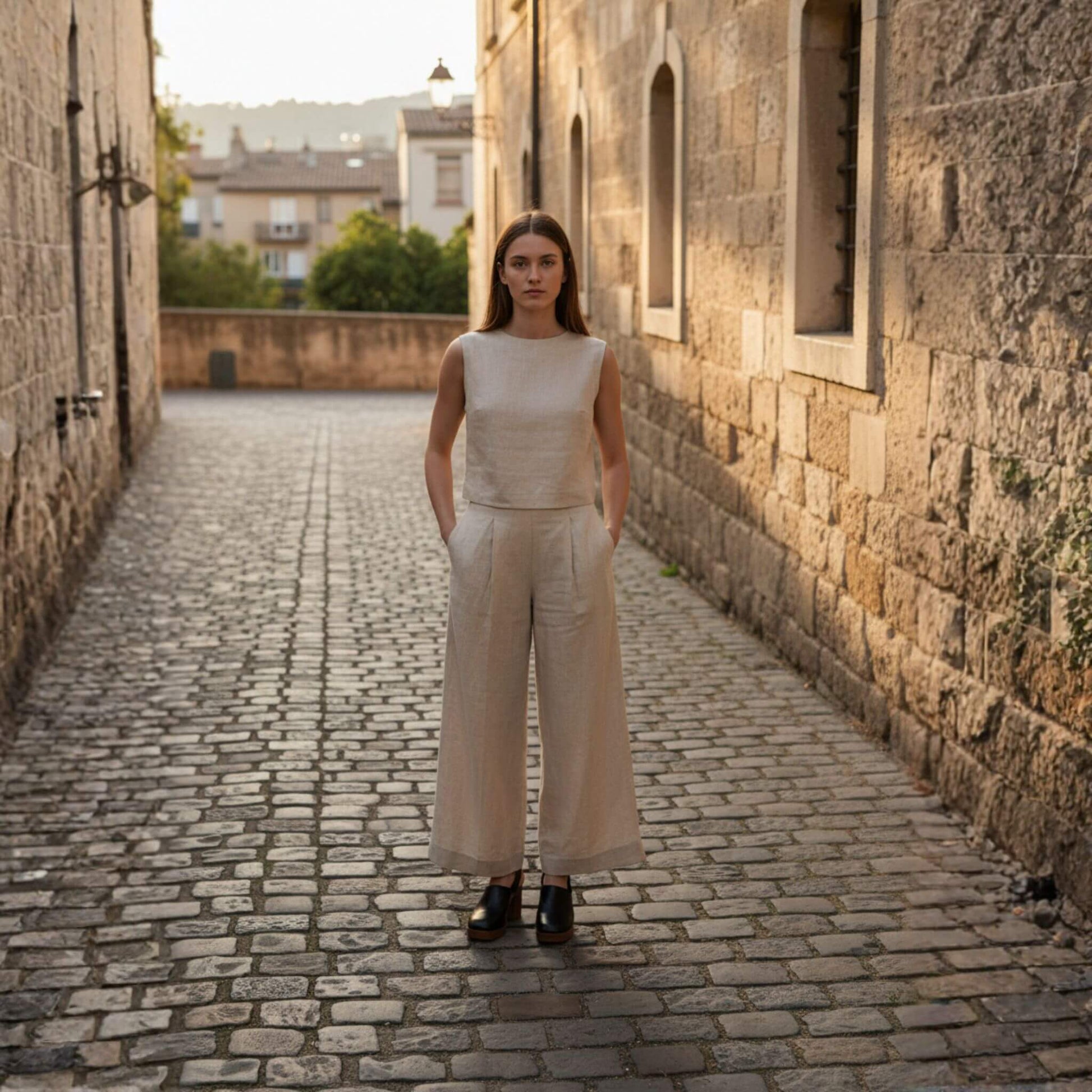 Wide Leg Linen Pants Women, Women Linen Pants