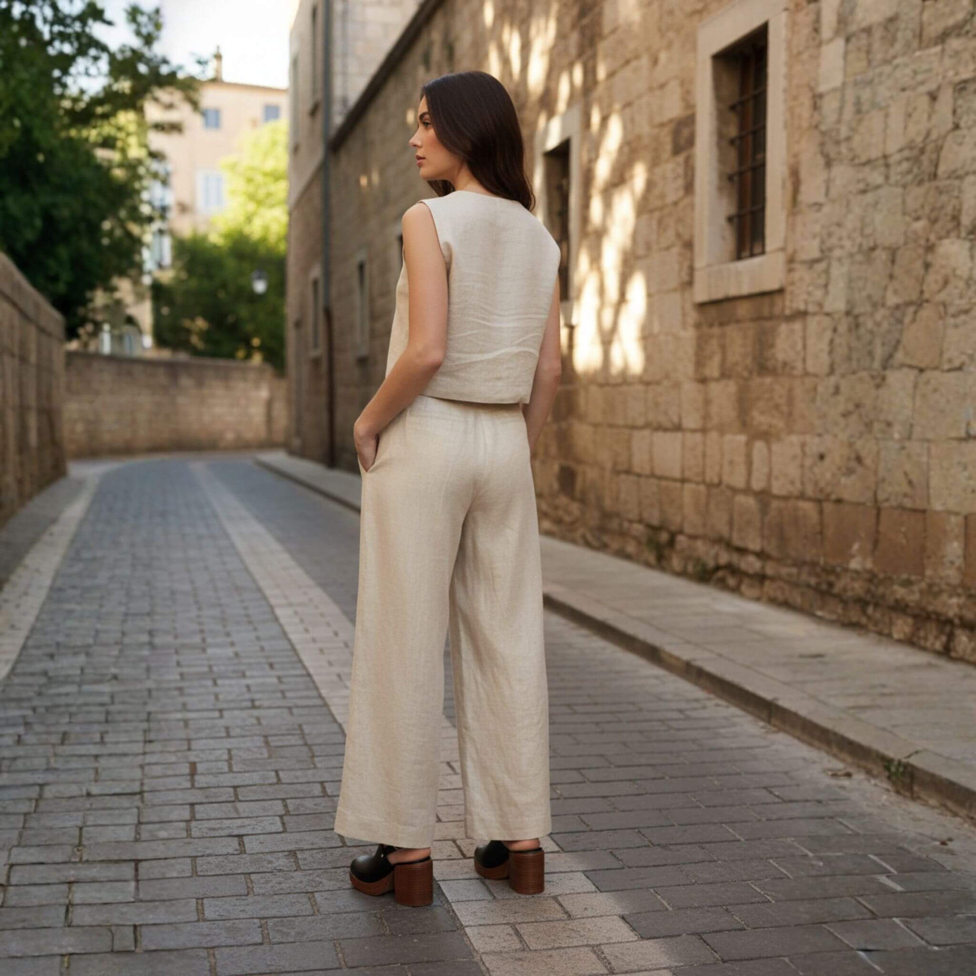 Wide Leg Linen Pants Women, Women Linen Pants