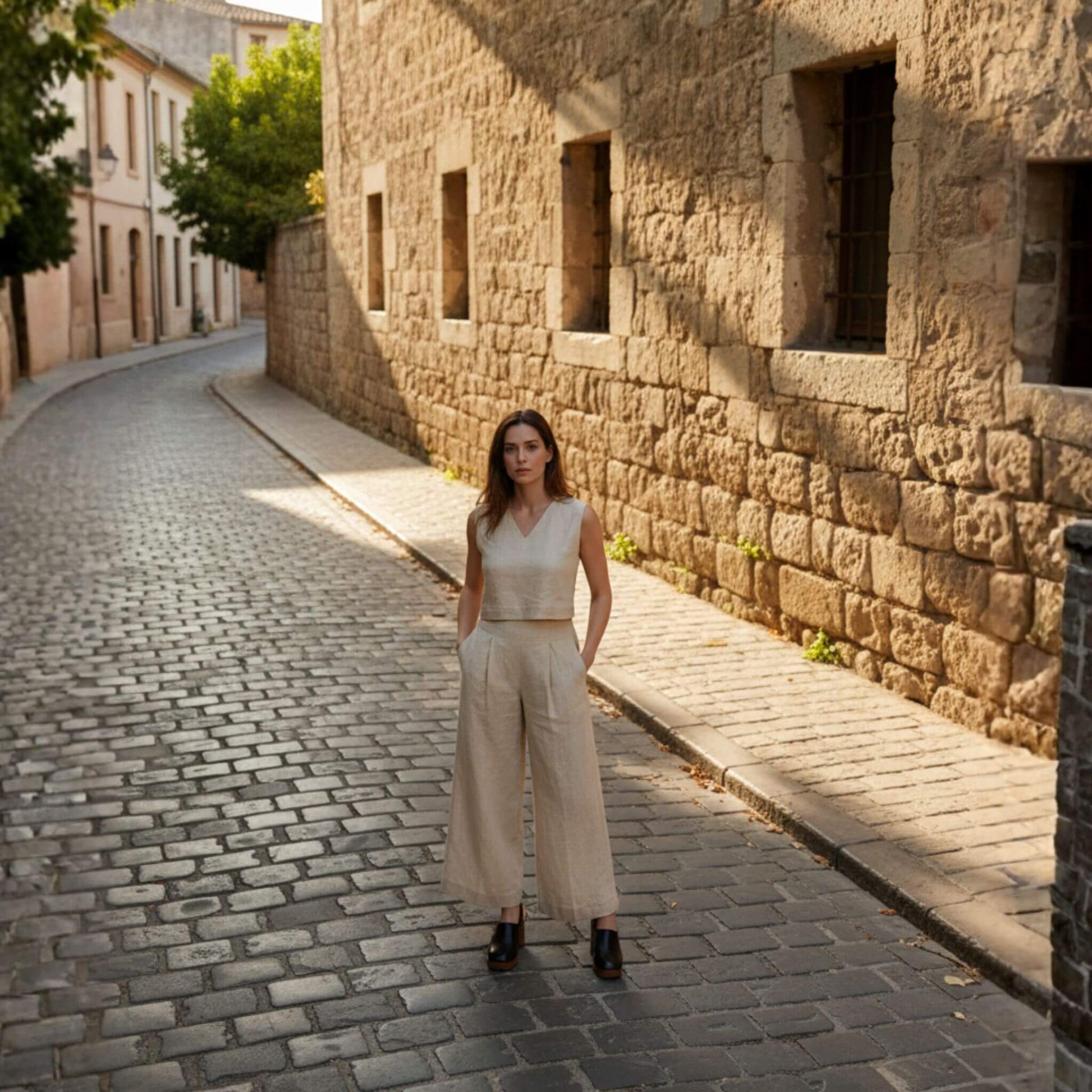 Wide Leg Linen Pants Women, Women Linen Pants