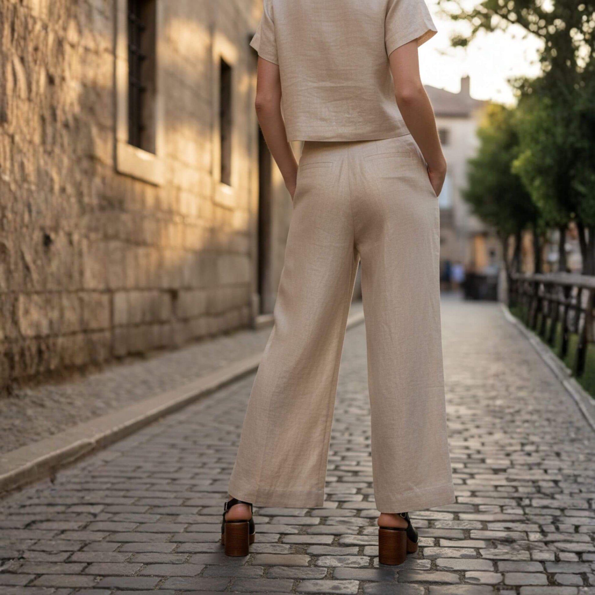 Wide Leg Linen Pants Women, Women Linen Pants