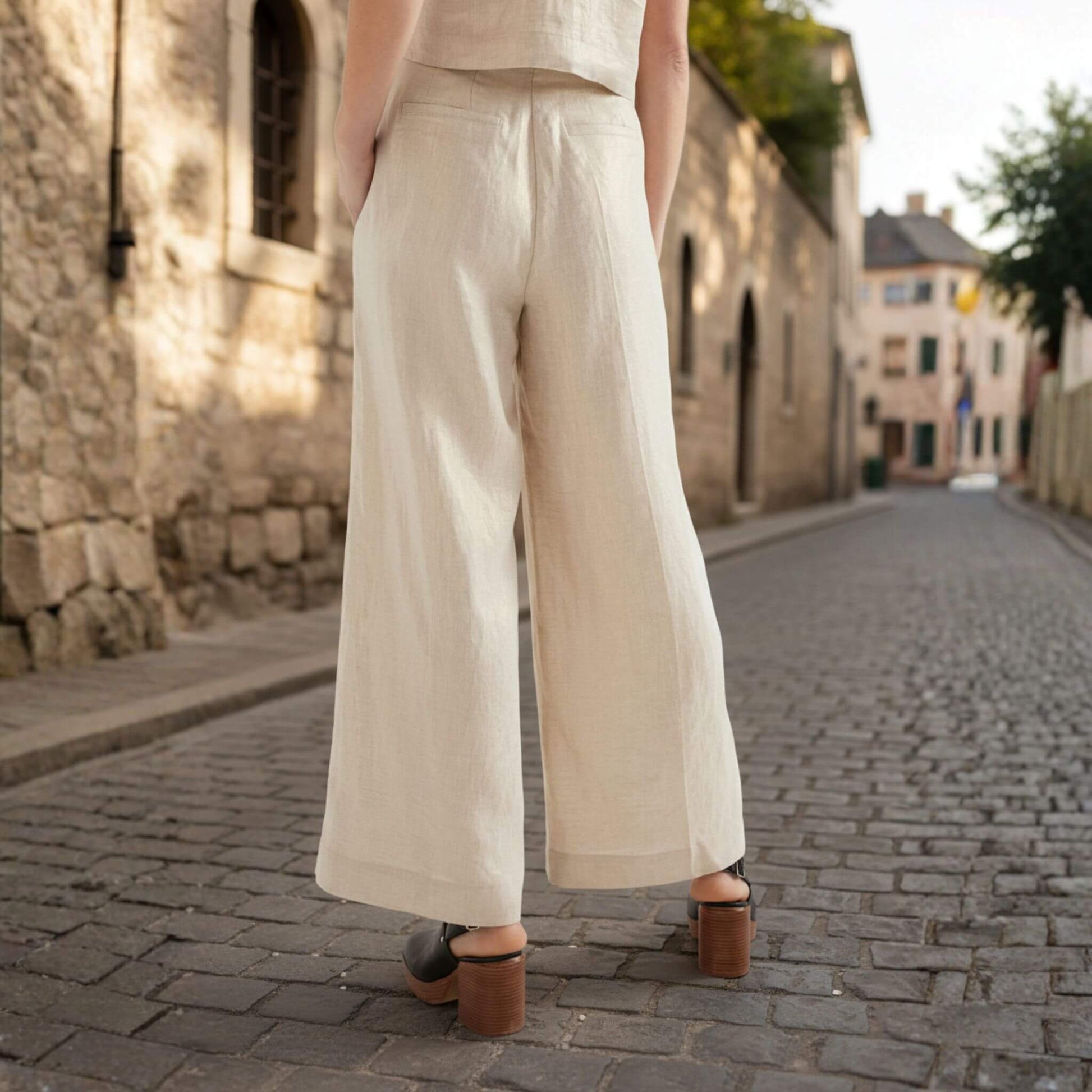 Wide Leg Linen Pants Women, Women Linen Pants