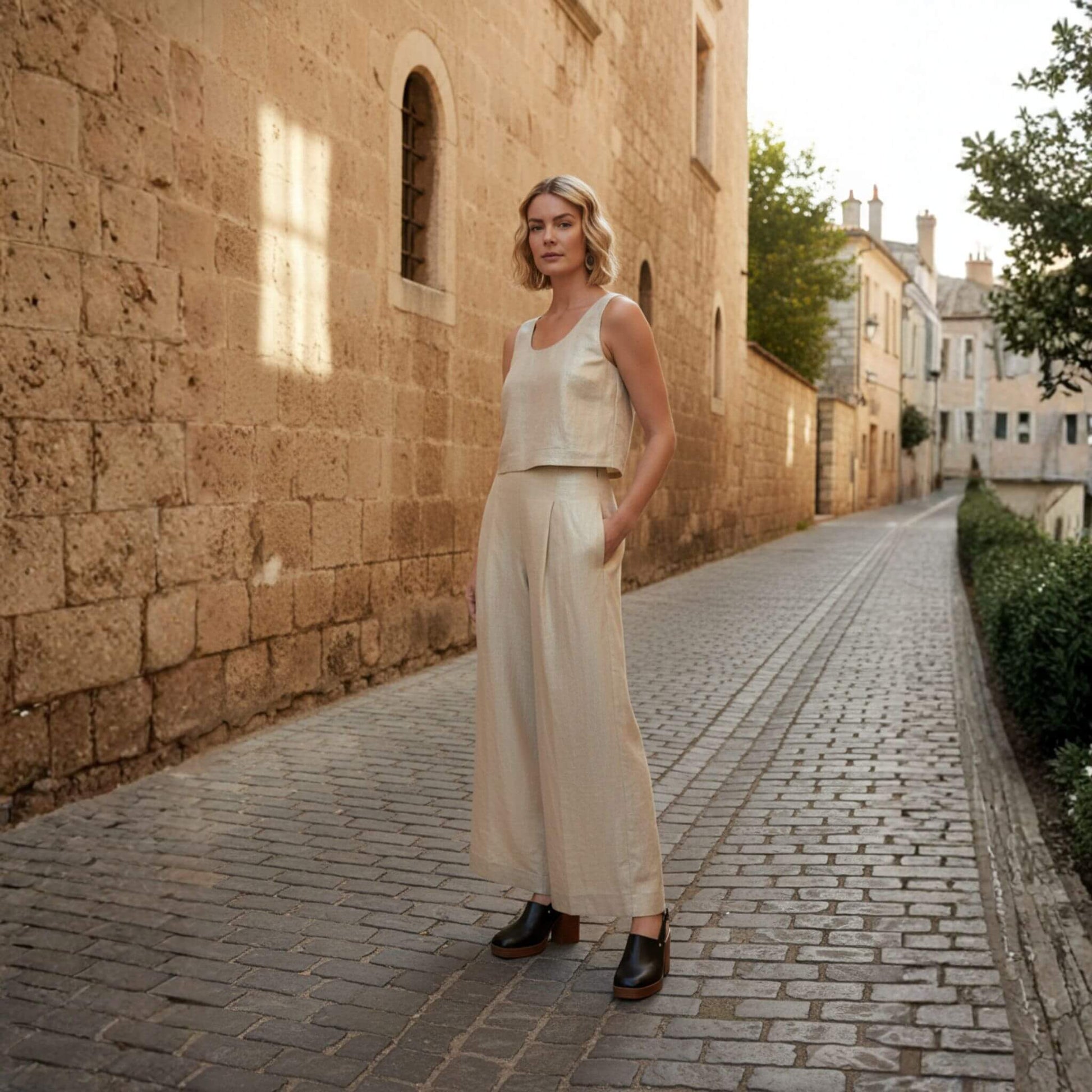 Wide Leg Linen Pants Women, Women Linen Pants