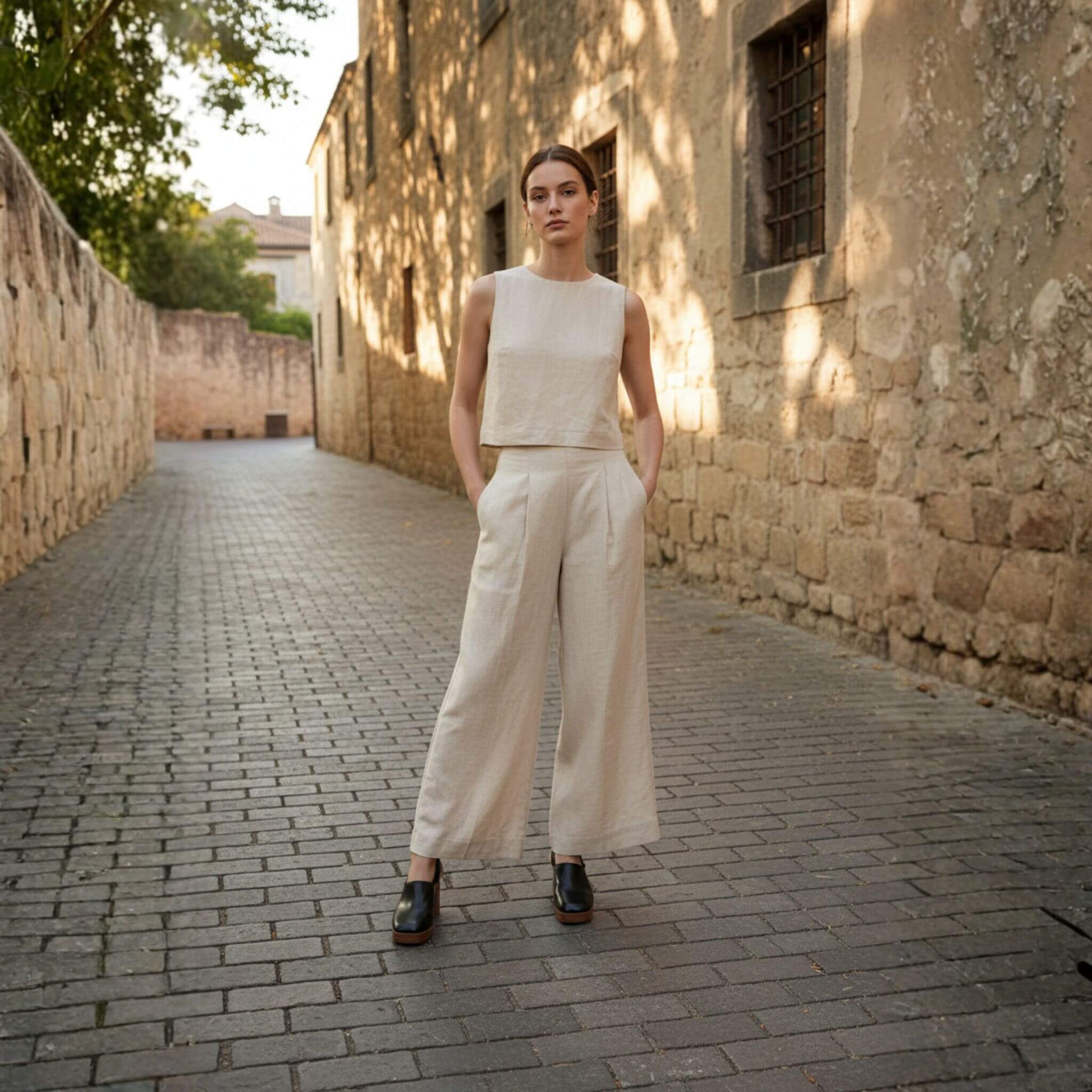 Wide Leg Linen Pants Women, Women Linen Pants