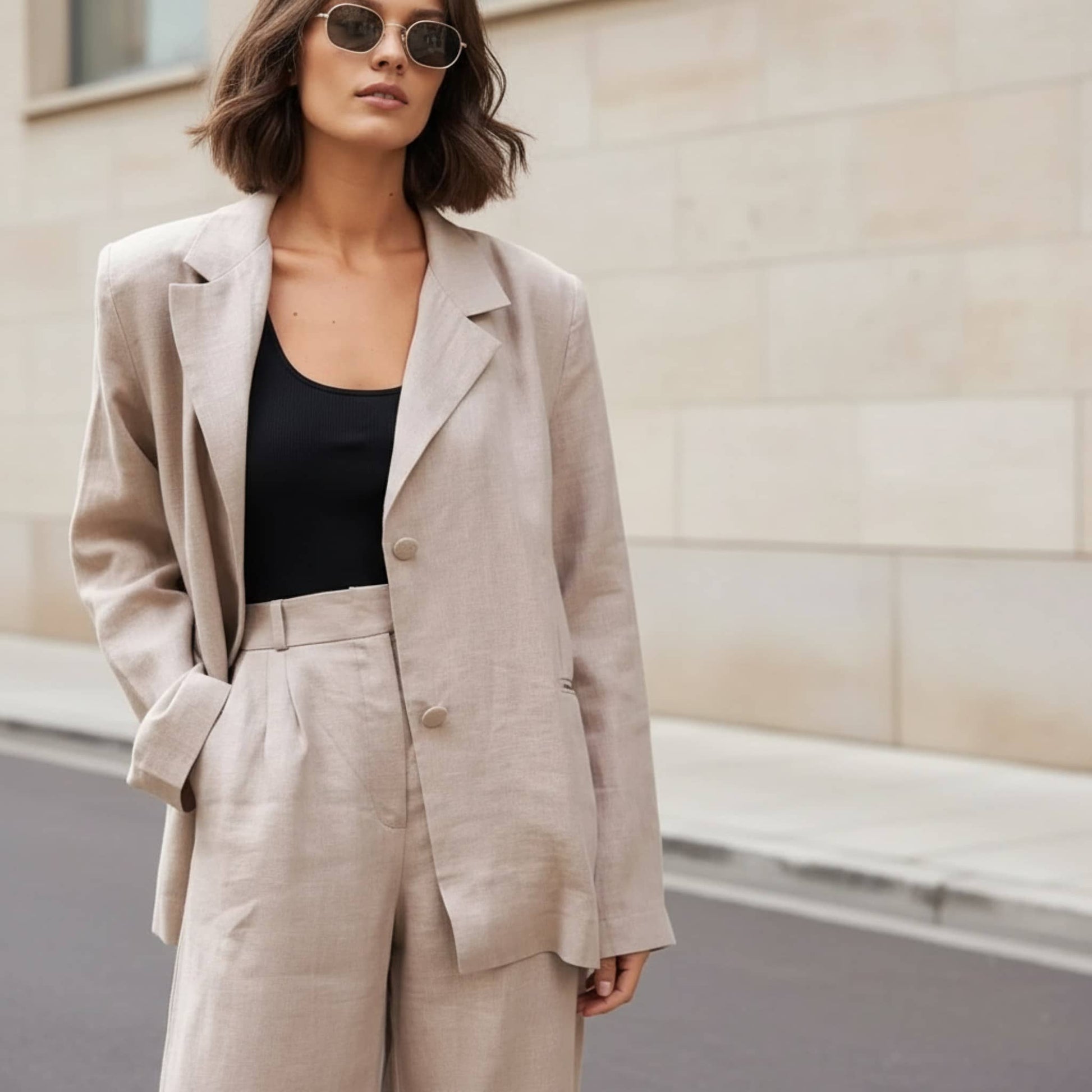 Womens Linen Blazer, Linen Blend Blazer
