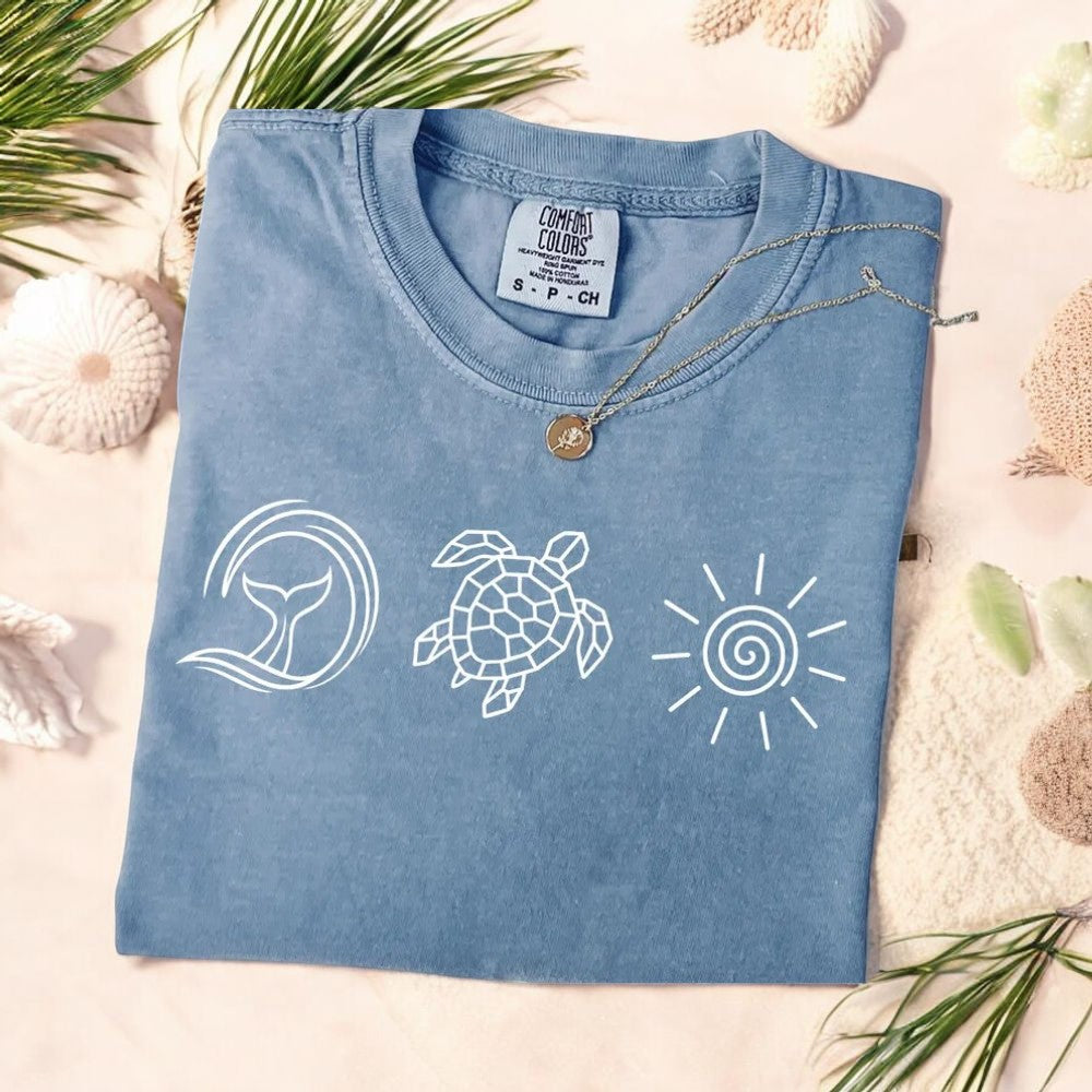 Ocean Turtle Shirt, Summer Vibes Graphic Tee