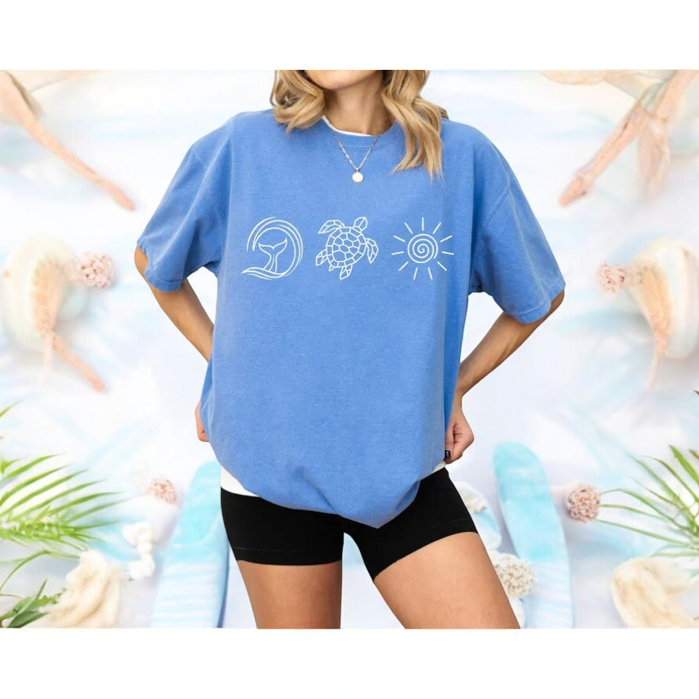 Ocean Turtle Shirt, Summer Vibes Graphic Tee