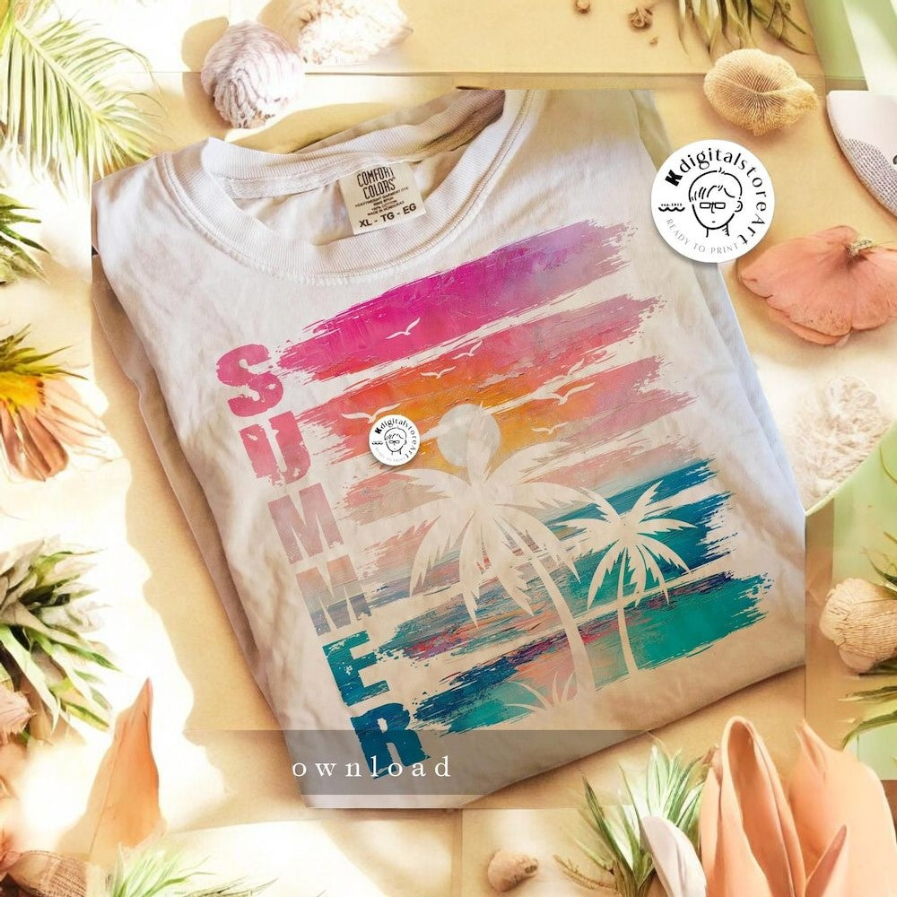 Retro Summer Sunset, Summer Vibes Shirt Design