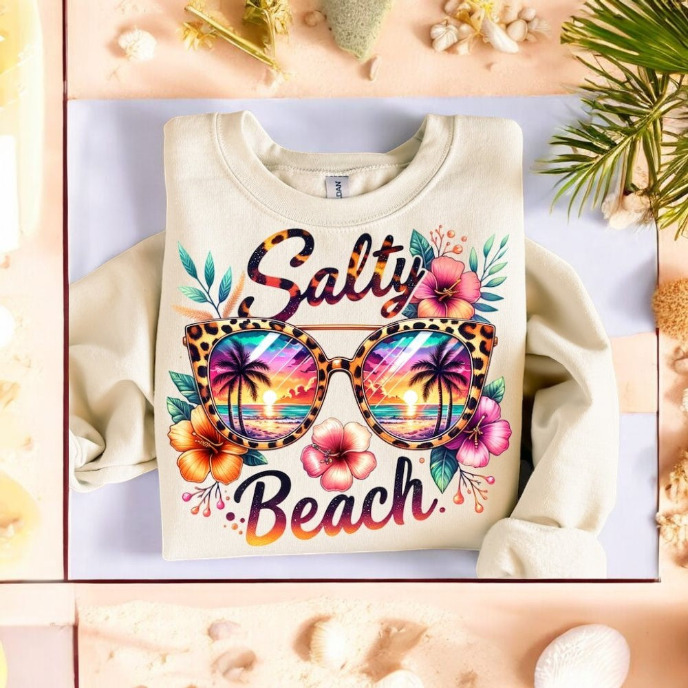 Salty Beach Png, Tropical Flowers Sublimation Design